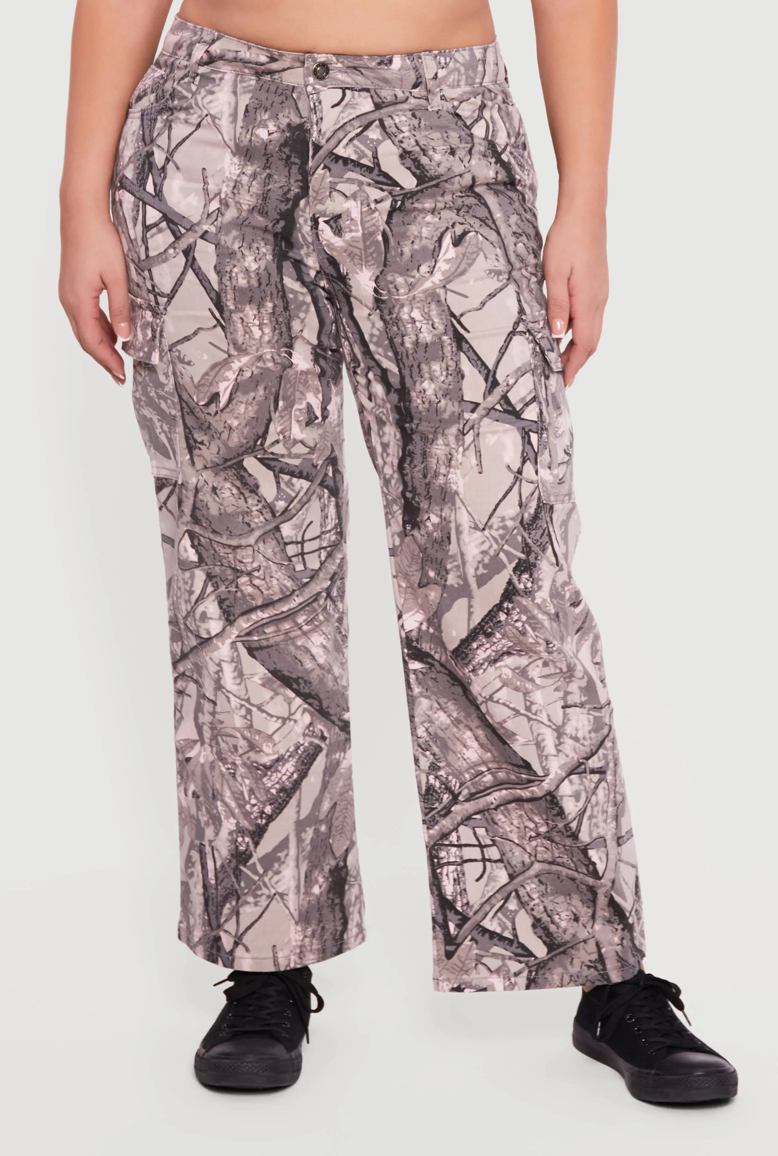 Plus Size Tree Camo Wide Leg Cargo Pants sold by Rainbow product image thumbnail 3