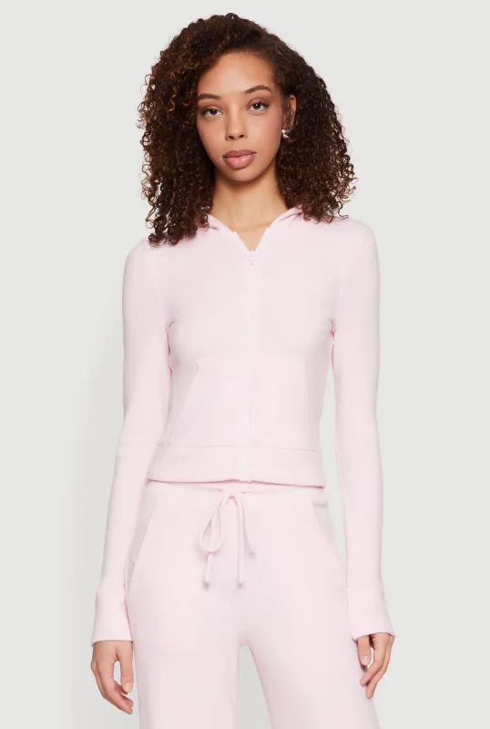 Long Sleeve Zip Front Hooded Sweatshirt sold by Rainbow