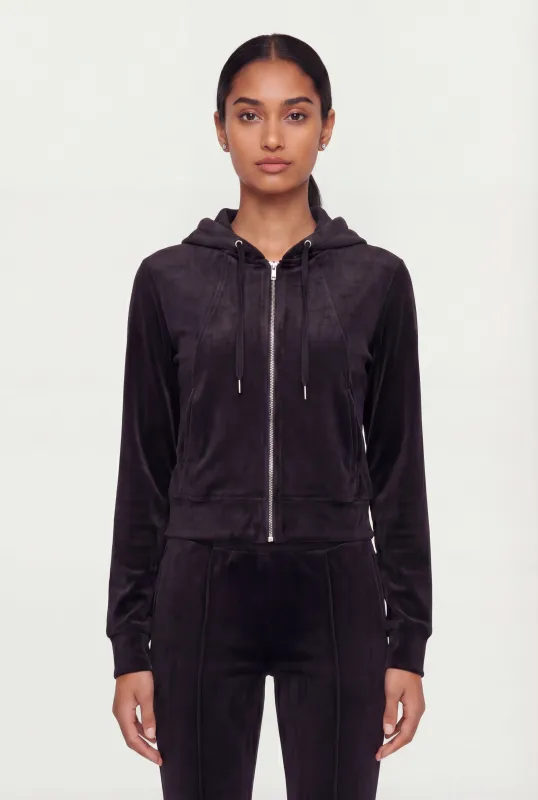 Solid Velour Zip Front Hoodie sold by Rainbow