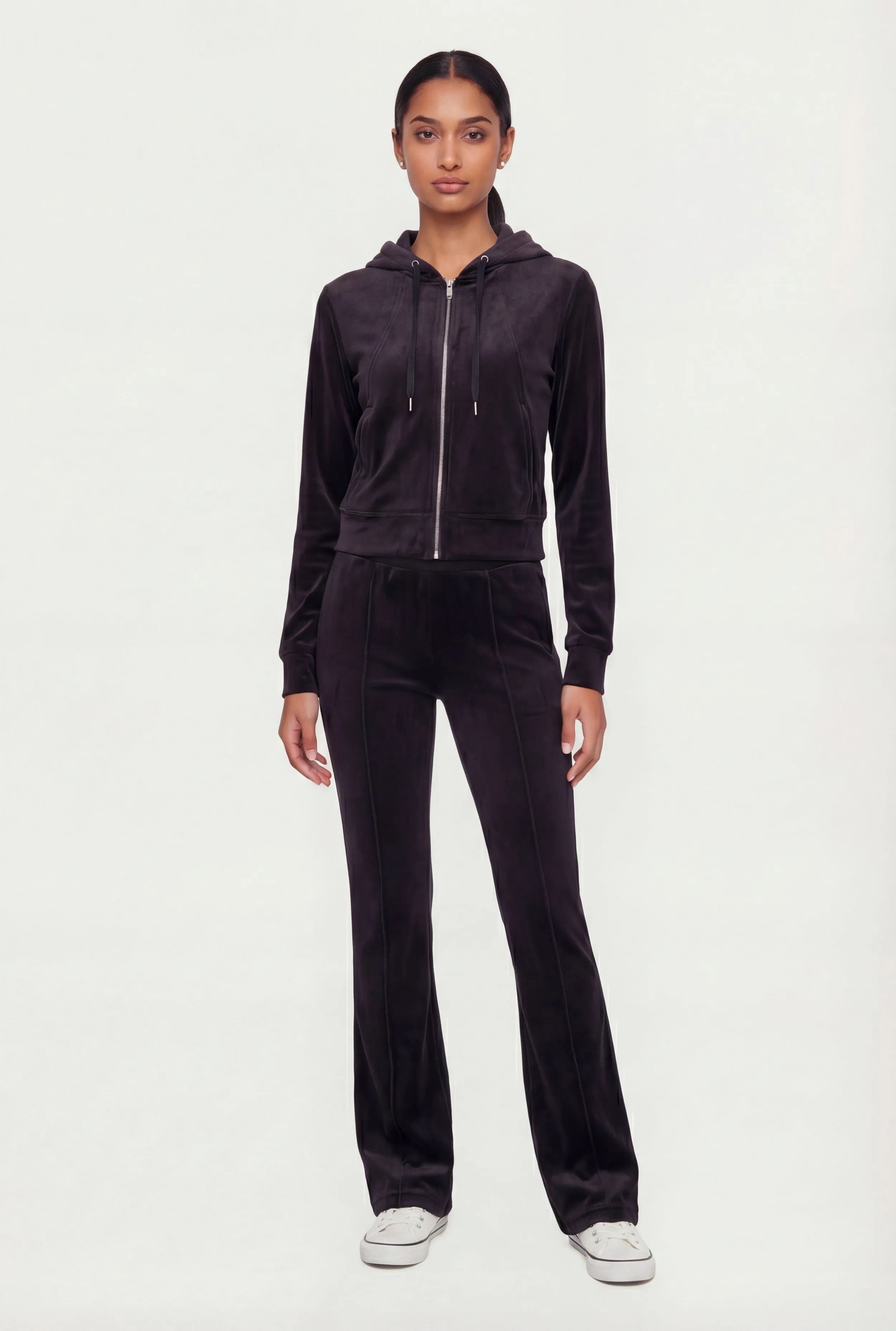 Velour Pintuck Flare Leg Pants sold by Rainbow