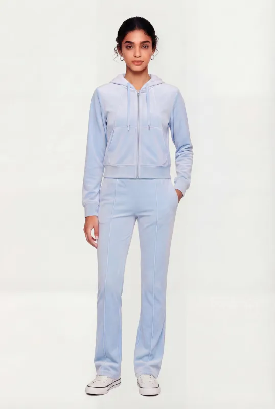 Velour Pintuck Flare Leg Pants sold by Rainbow