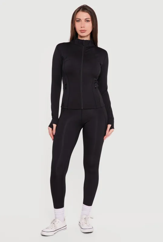 Solid High Waisted Pull On Leggings made by Rainbow