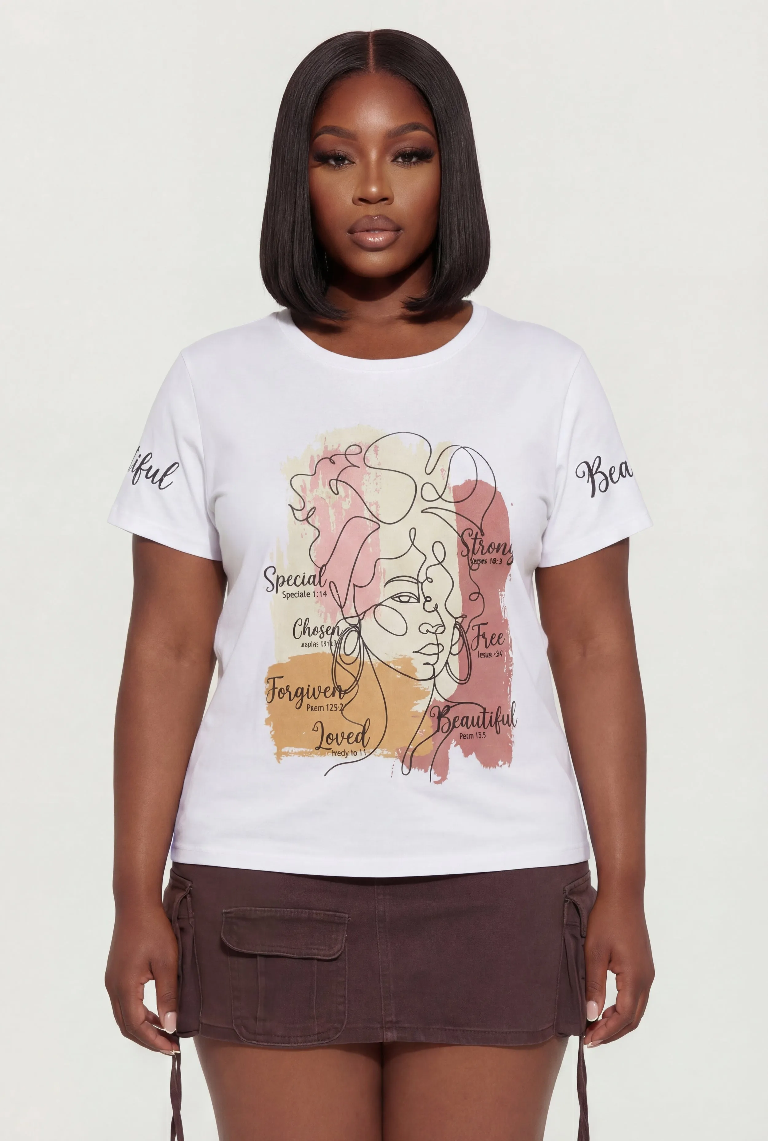 Plus Size Face Contour Graphic Tee sold by Rainbow product image thumbnail 2