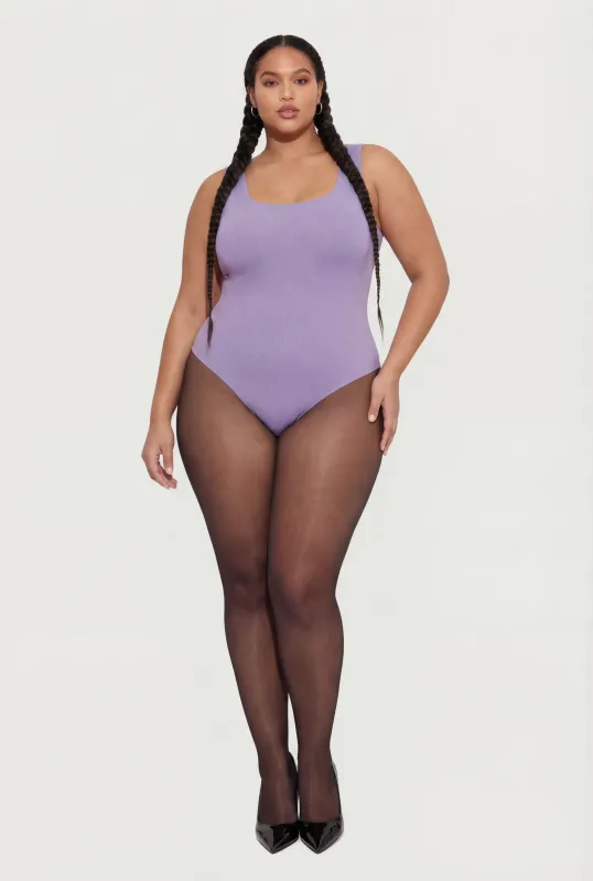 Plus Size Sleeveless Bodysuit sold by Rainbow
