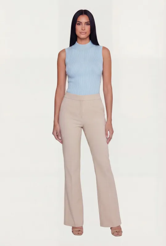 Ribbed Knit Sleeveless Mock Neck Top sold by Rainbow