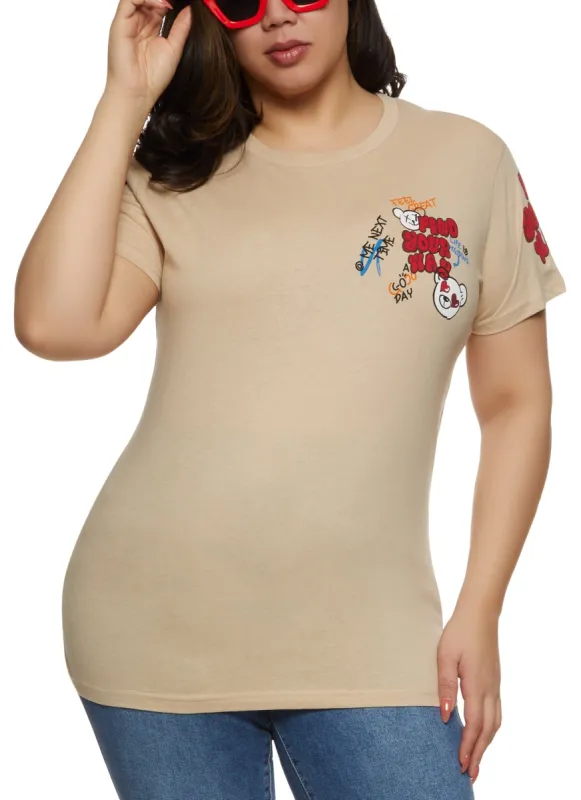 Plus Size Find Your Way Graffiti Graphic Tee sold by Rainbow