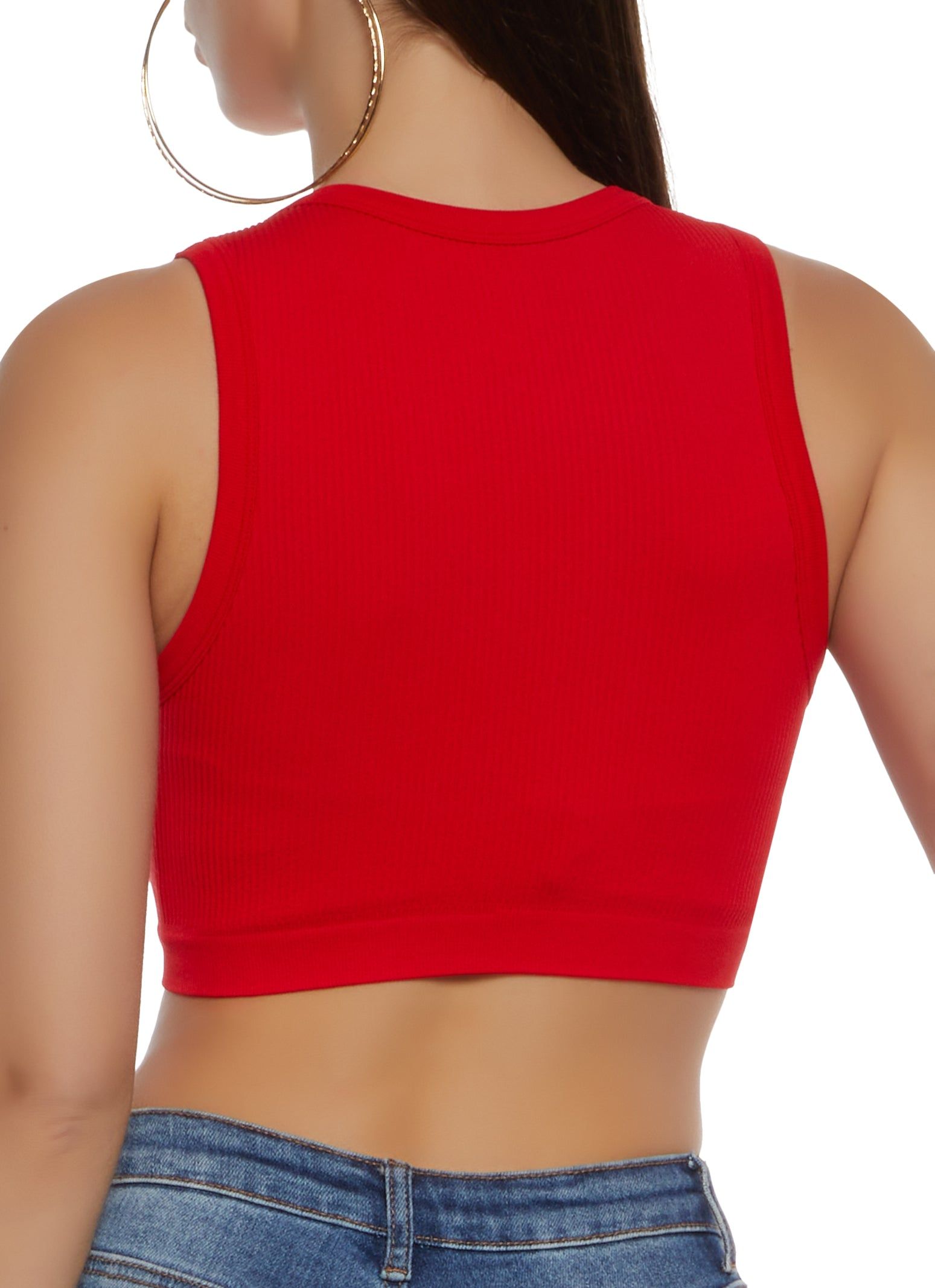 Seamless Compression Ribbed Cropped Tank Top sold by Rainbow product image thumbnail 2