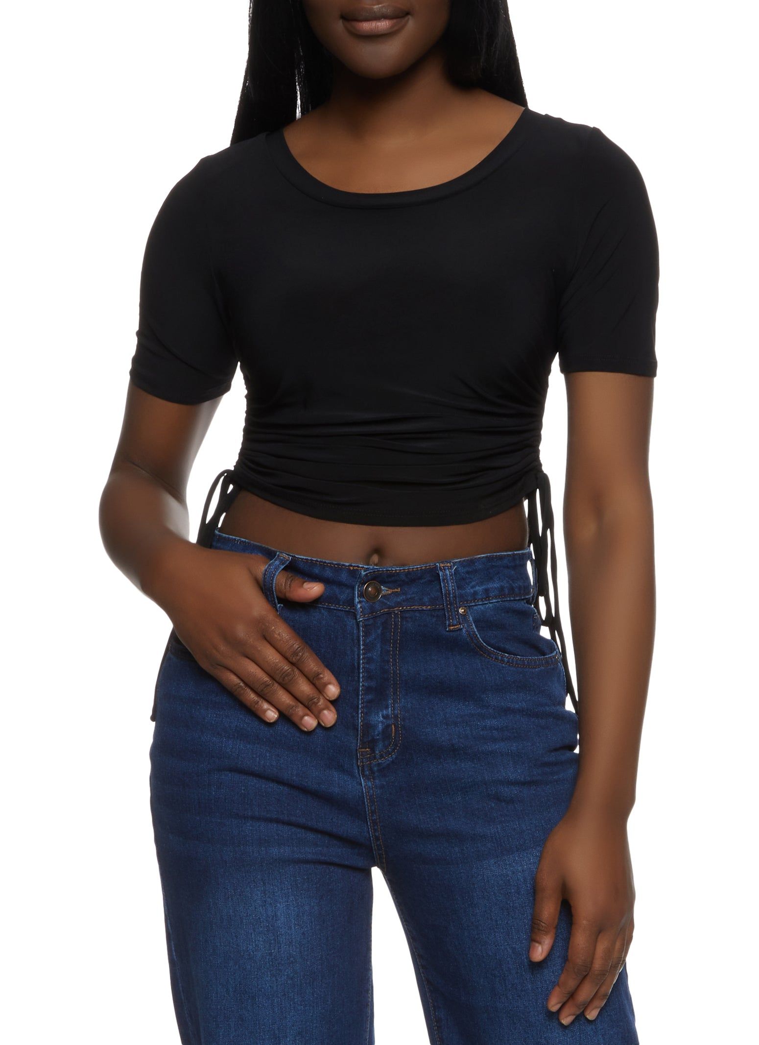 Ruched Side Short Sleeve Tee sold by Rainbow