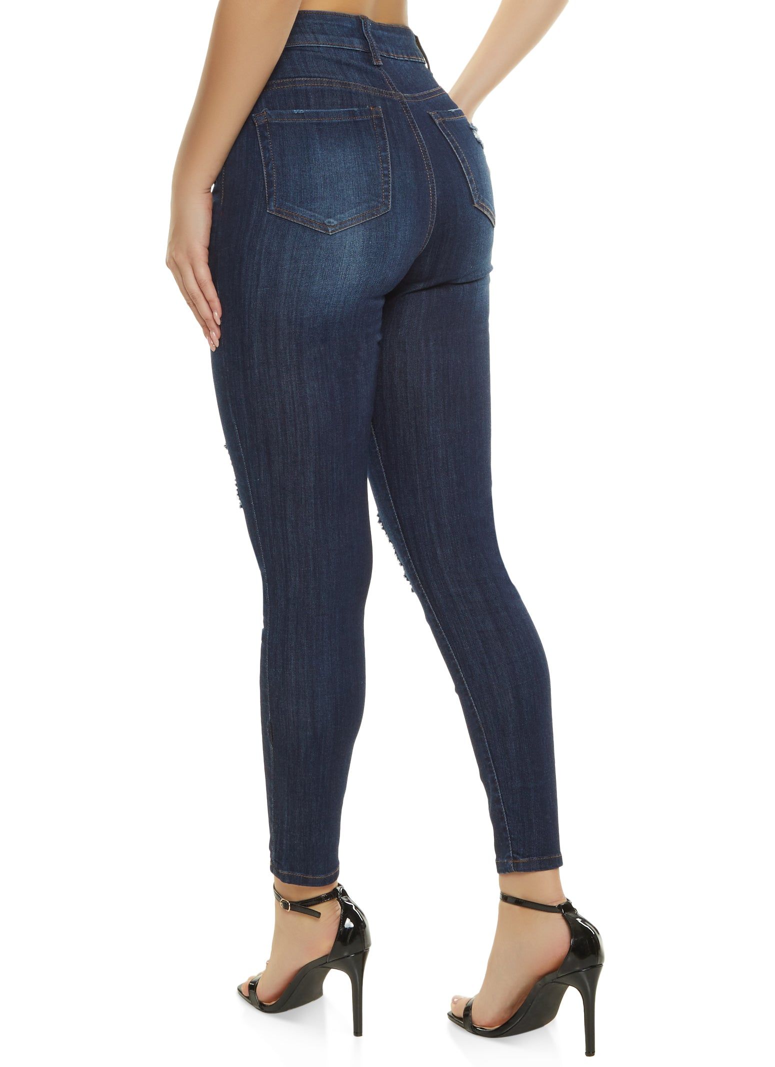 WAX Stretch Distressed High Waisted Jeans sold by Rainbow product image thumbnail 2