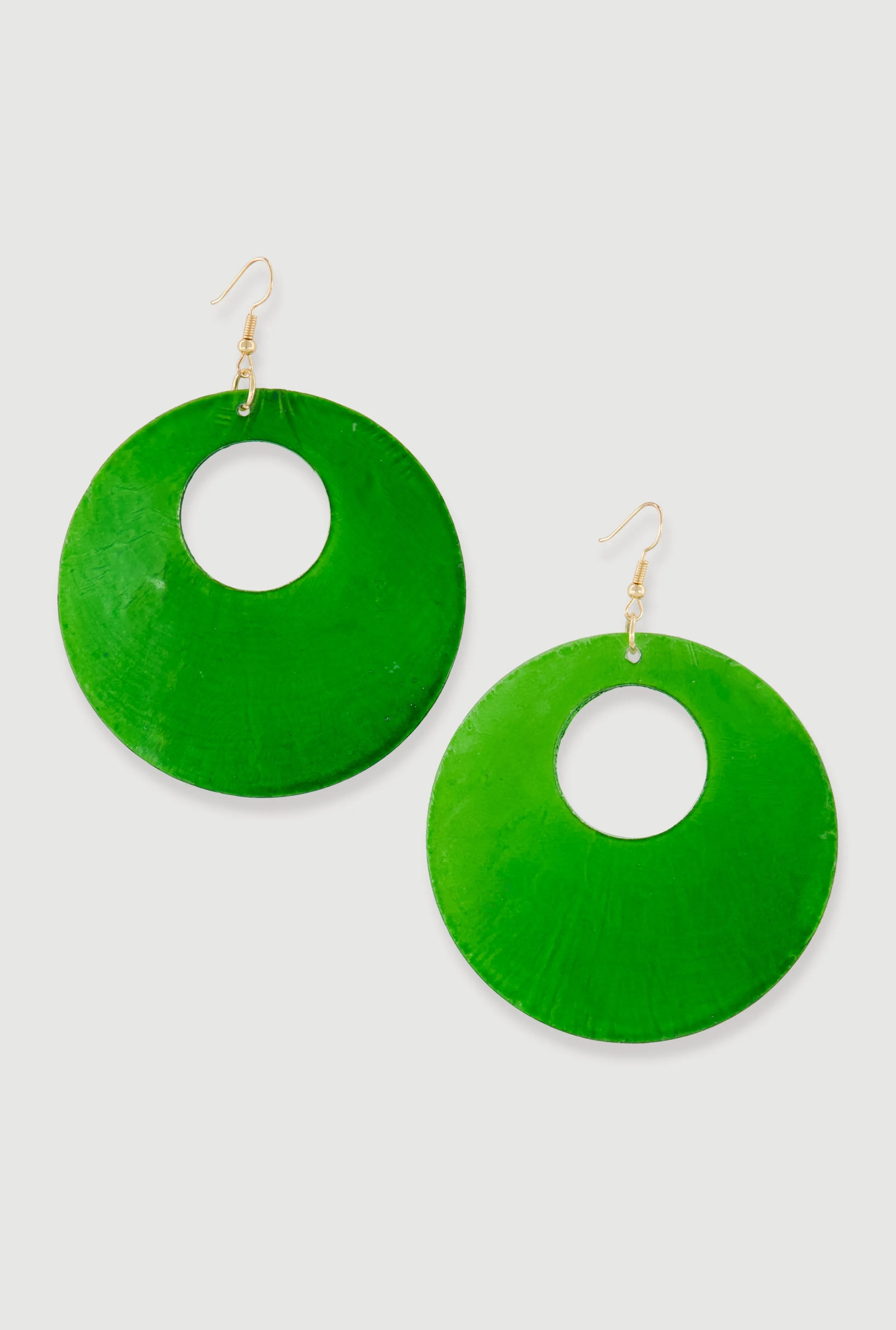 Circular Metallic Drop Earrings sold by Rainbow