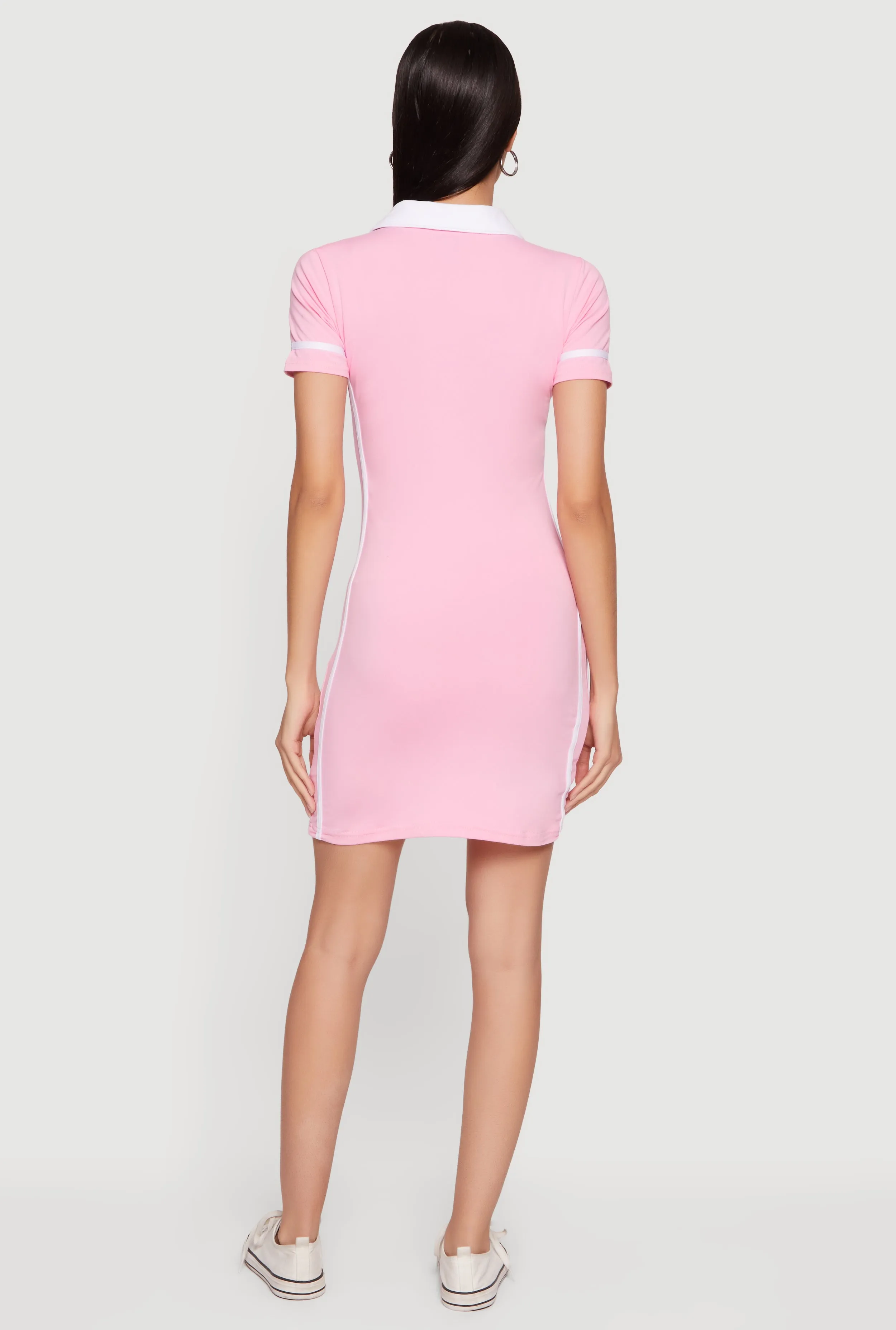 90 Graphic Varsity Stripe Side Polo Dress sold by Rainbow product image thumbnail 3