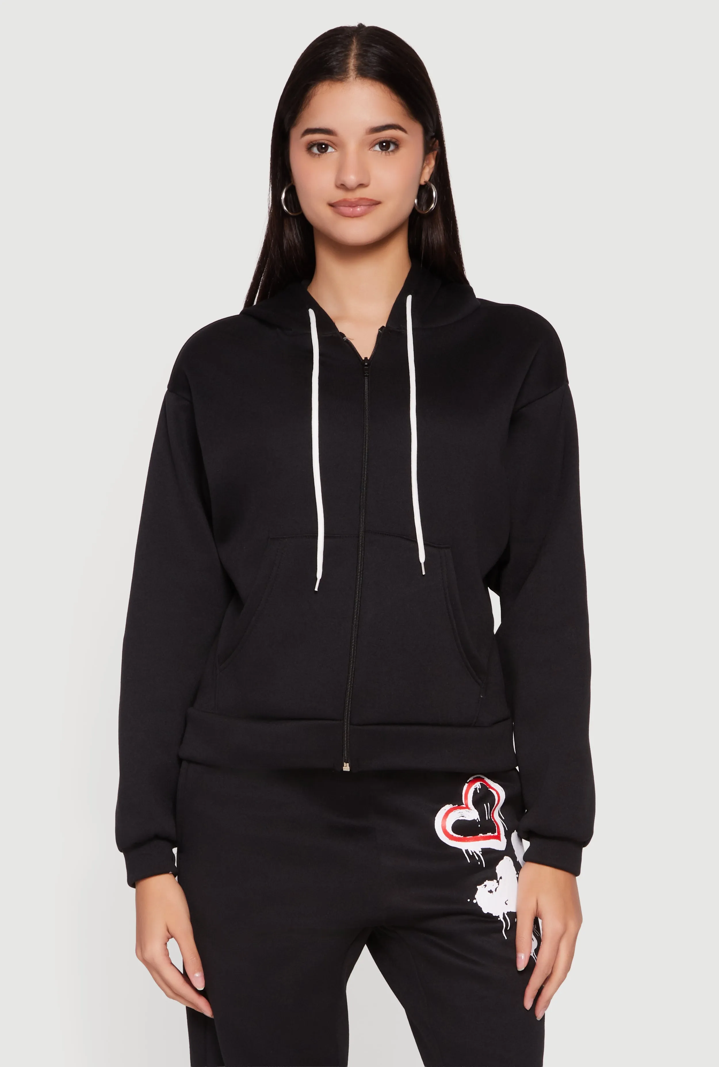Hooded Zip Front Fleece Lined Sweatshirt sold by Rainbow