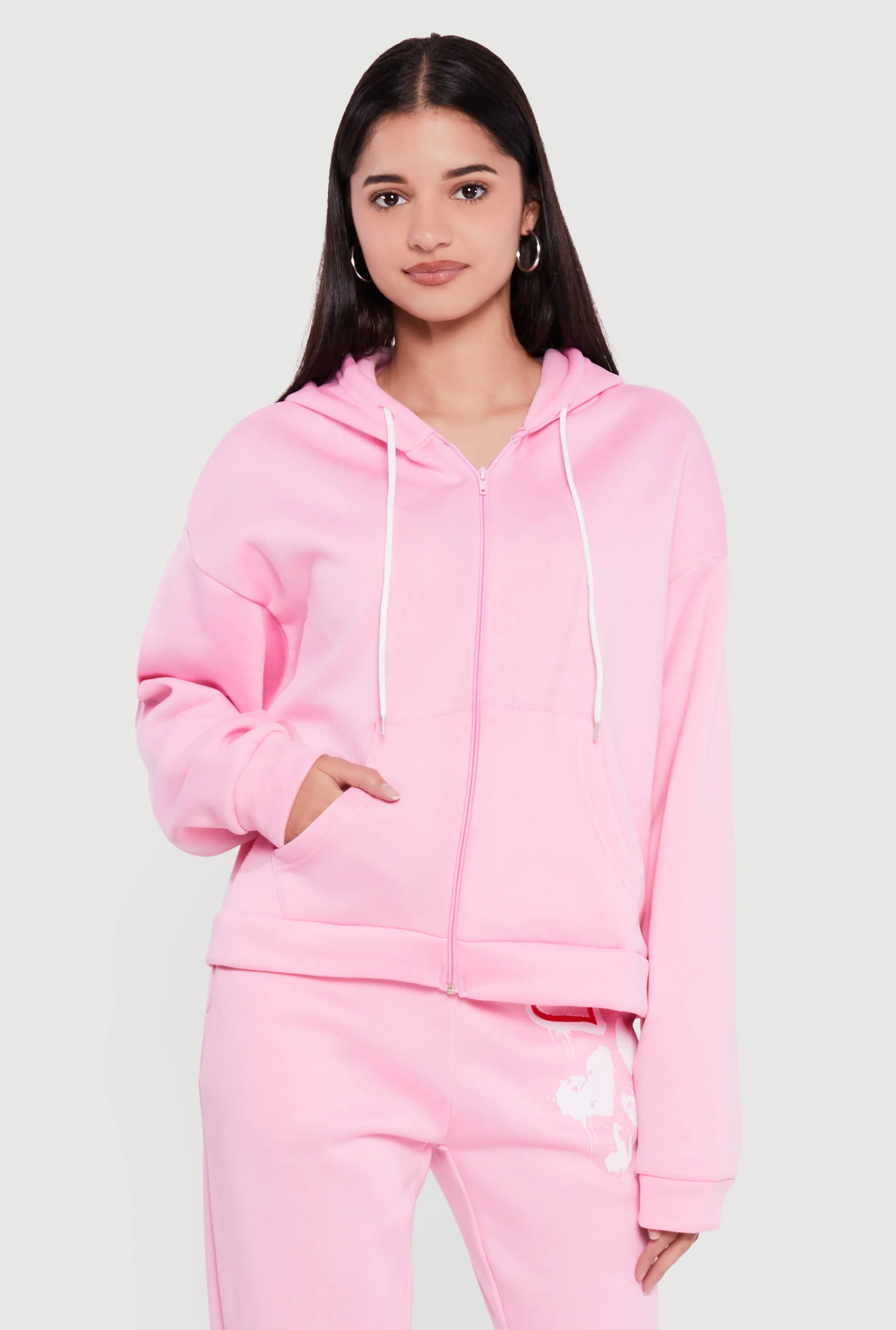 Hooded Zip Front Fleece Lined Sweatshirt sold by Rainbow