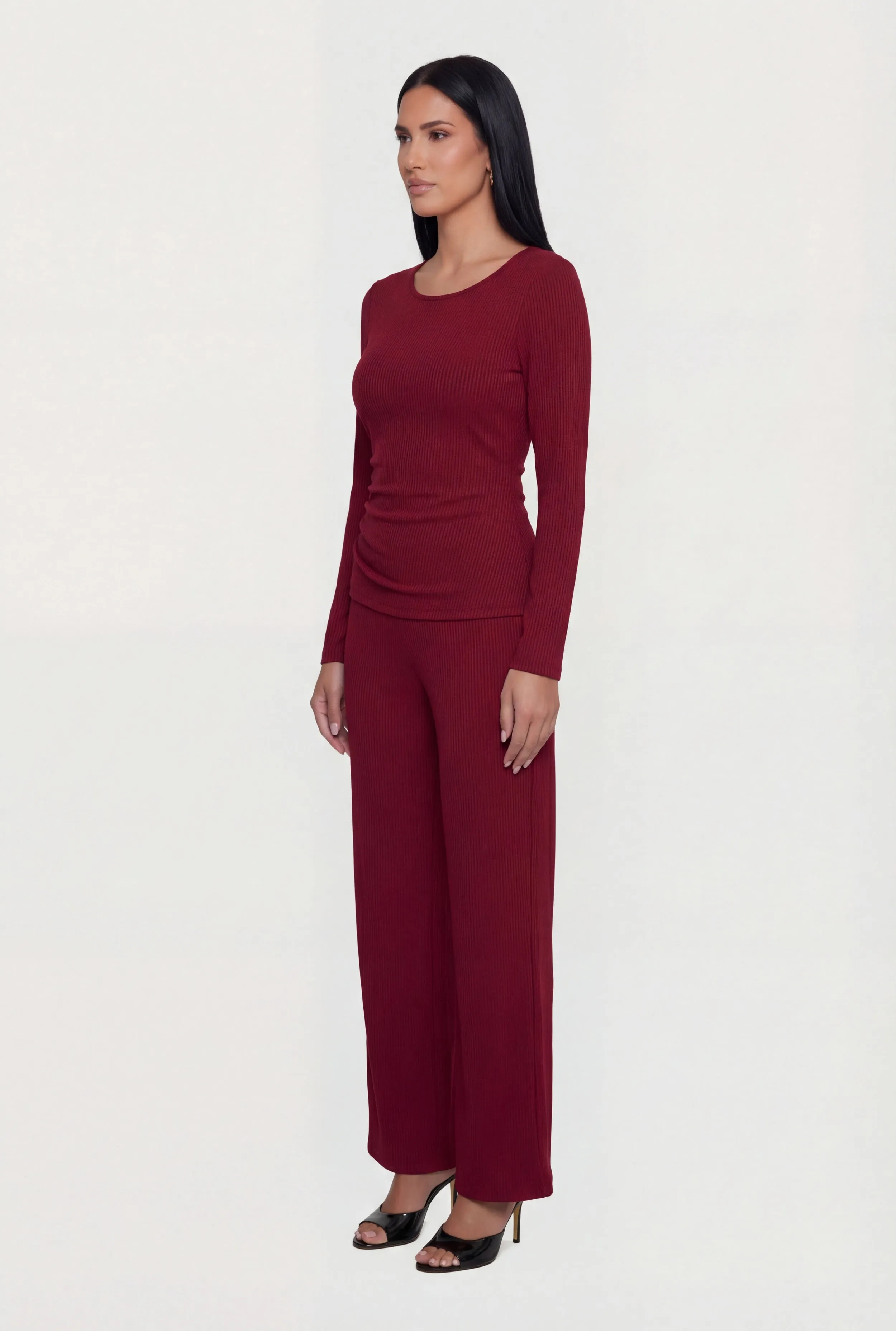 Ribbed Knit Pull On Wide Leg Pants sold by Rainbow product image thumbnail 2