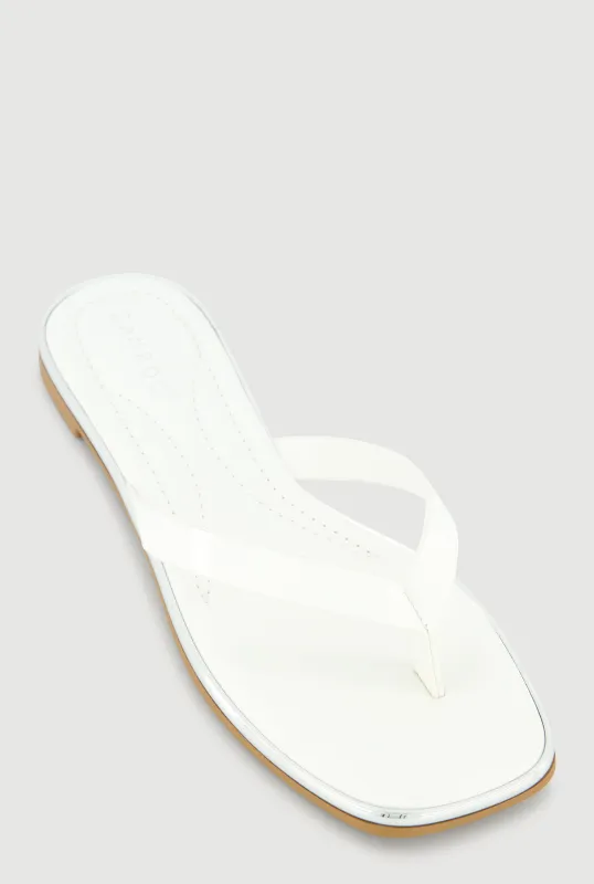 Metallic Trim Thong Sandals made by Rainbow