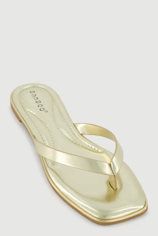 Metallic Trim Thong Sandals sold by Rainbow