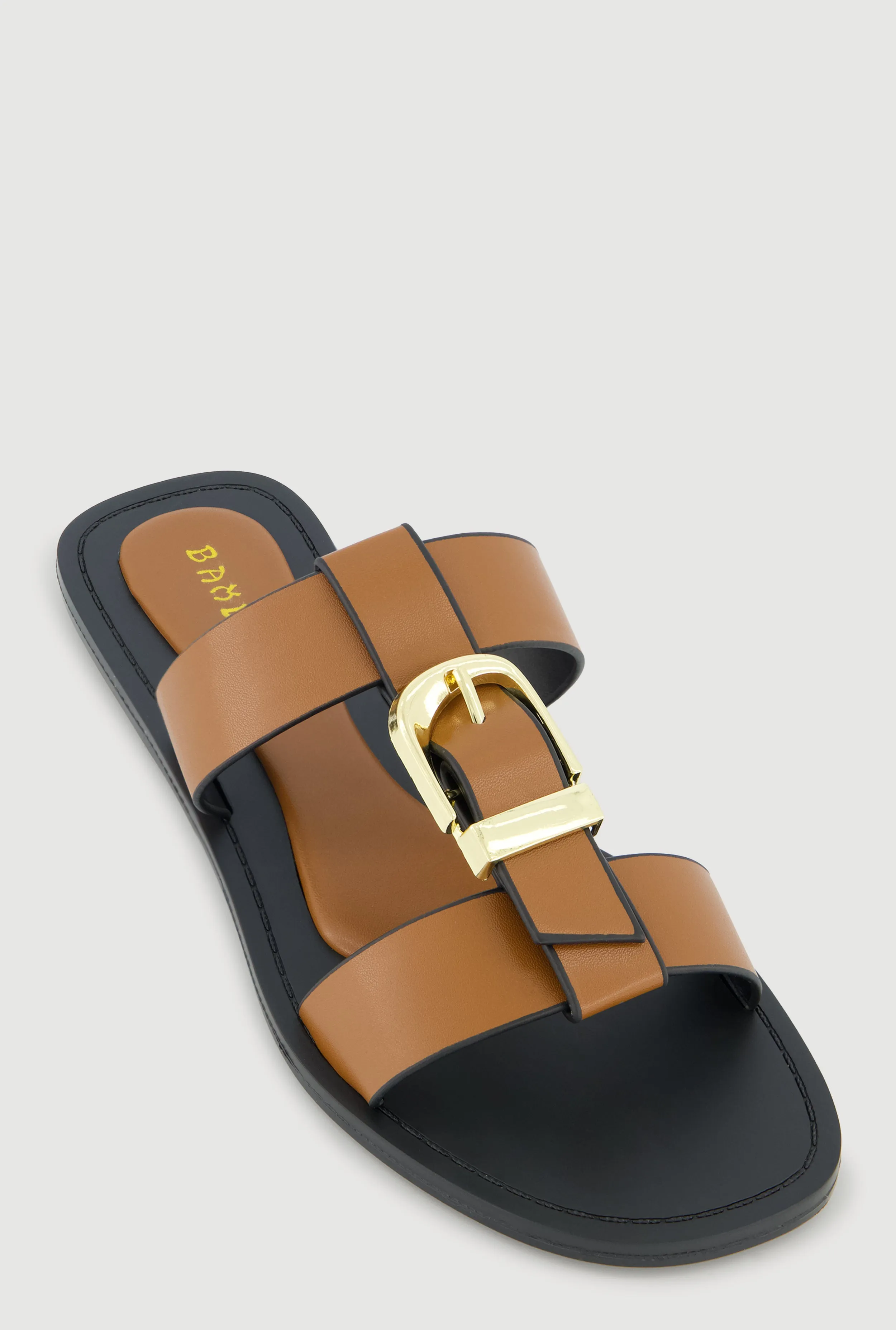 Metallic Buckle Open Toe Slide Sandals sold by Rainbow