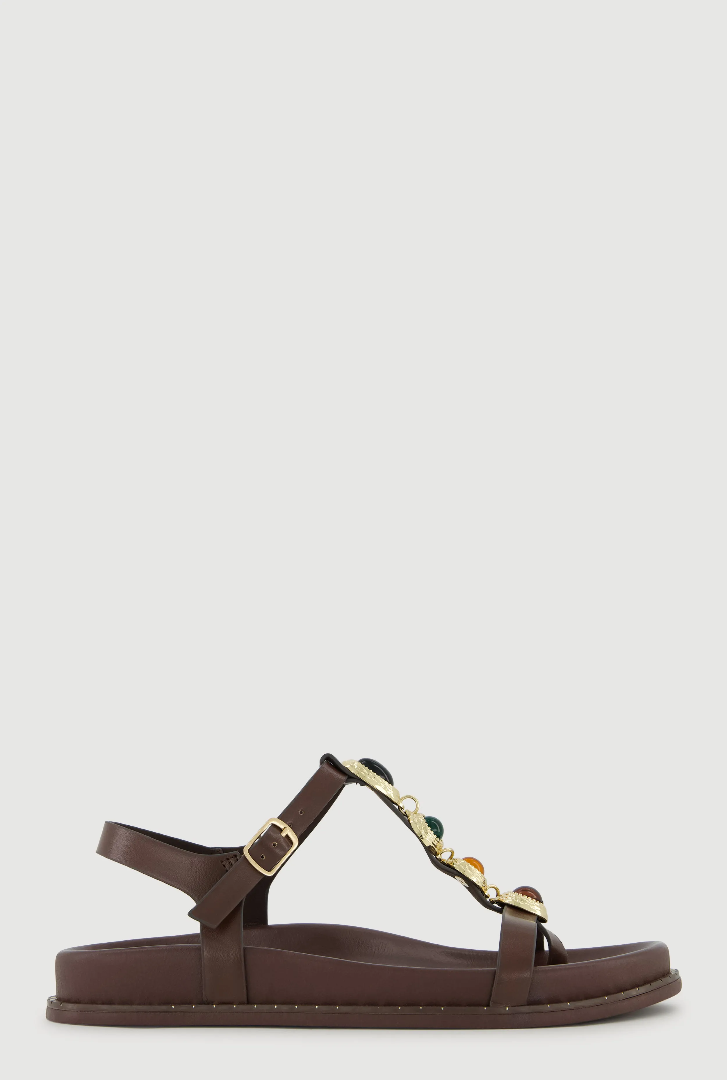 Faux Leather Gemstone Embellished Footbed Sandals sold by Rainbow product image thumbnail 2