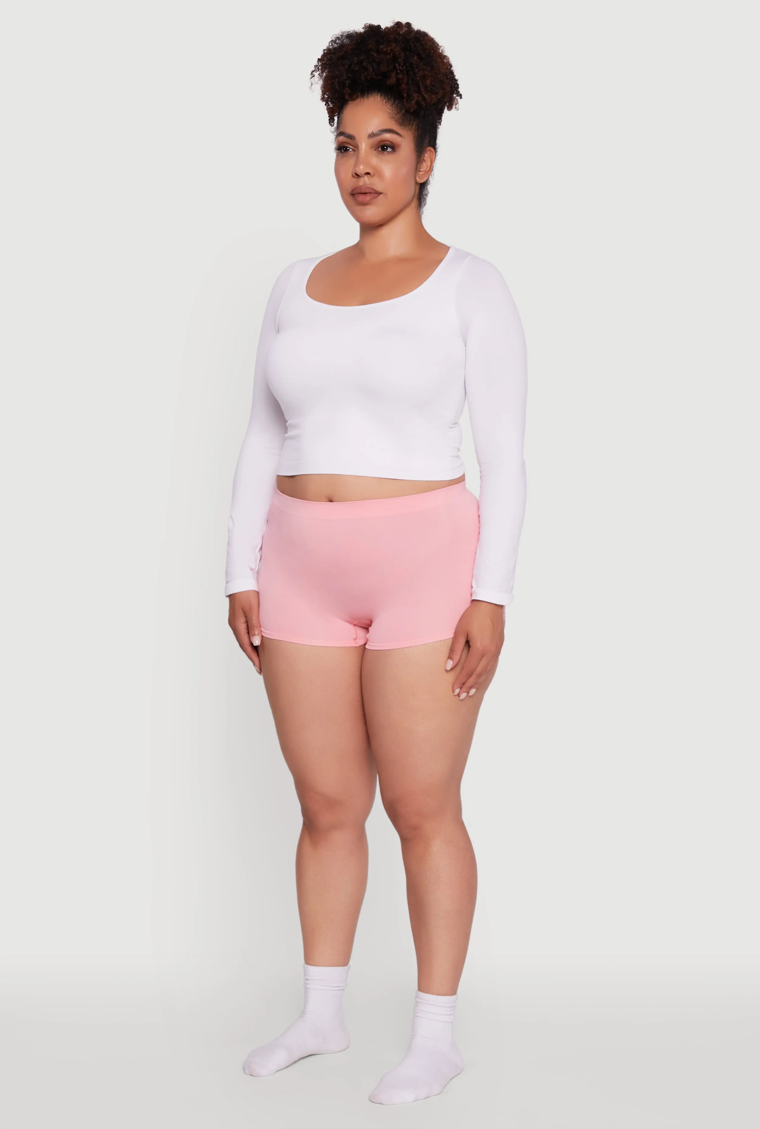 Plus Size Seamless Ribbed Knit Boyshot Panty sold by Rainbow product image thumbnail 5