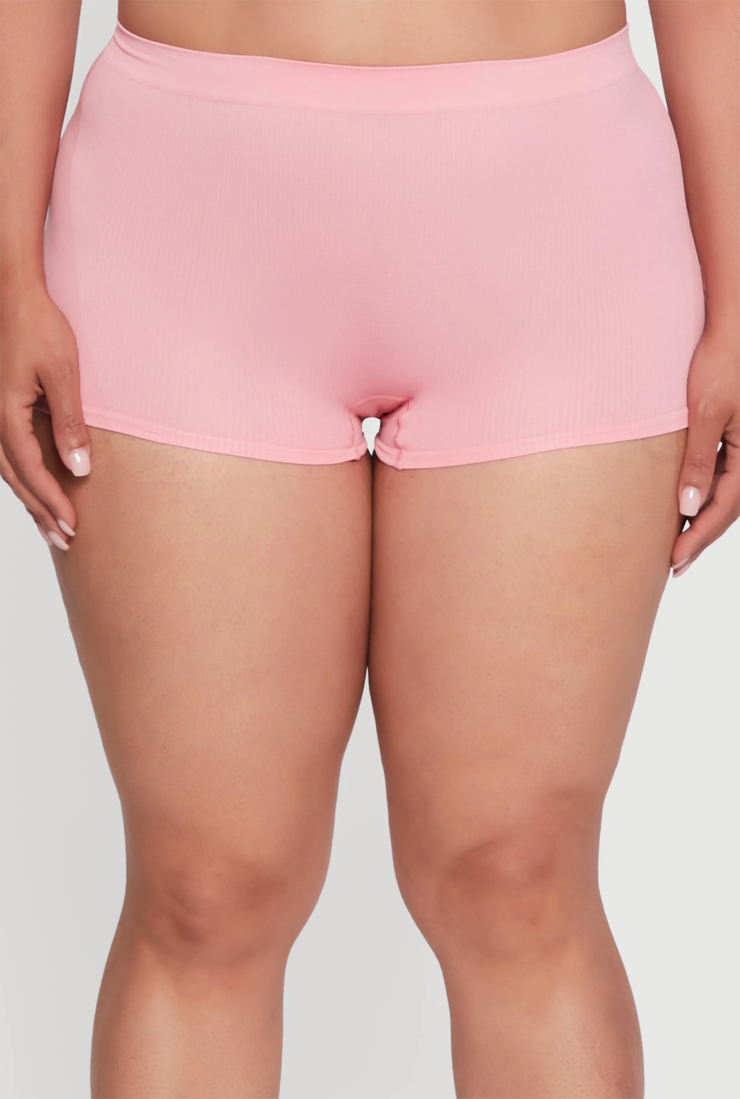 Plus Size Seamless Ribbed Knit Boyshot Panty sold by Rainbow