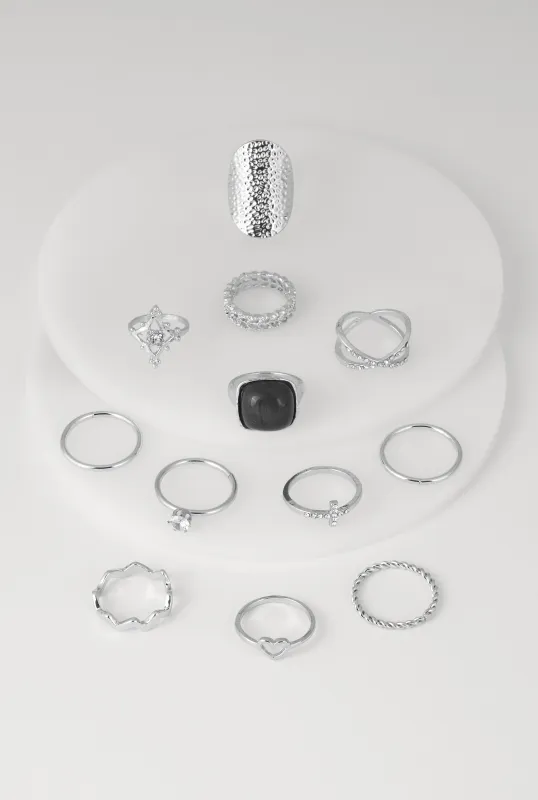 Cubic Zirconia Assorted Rings Set of 12 sold by Rainbow