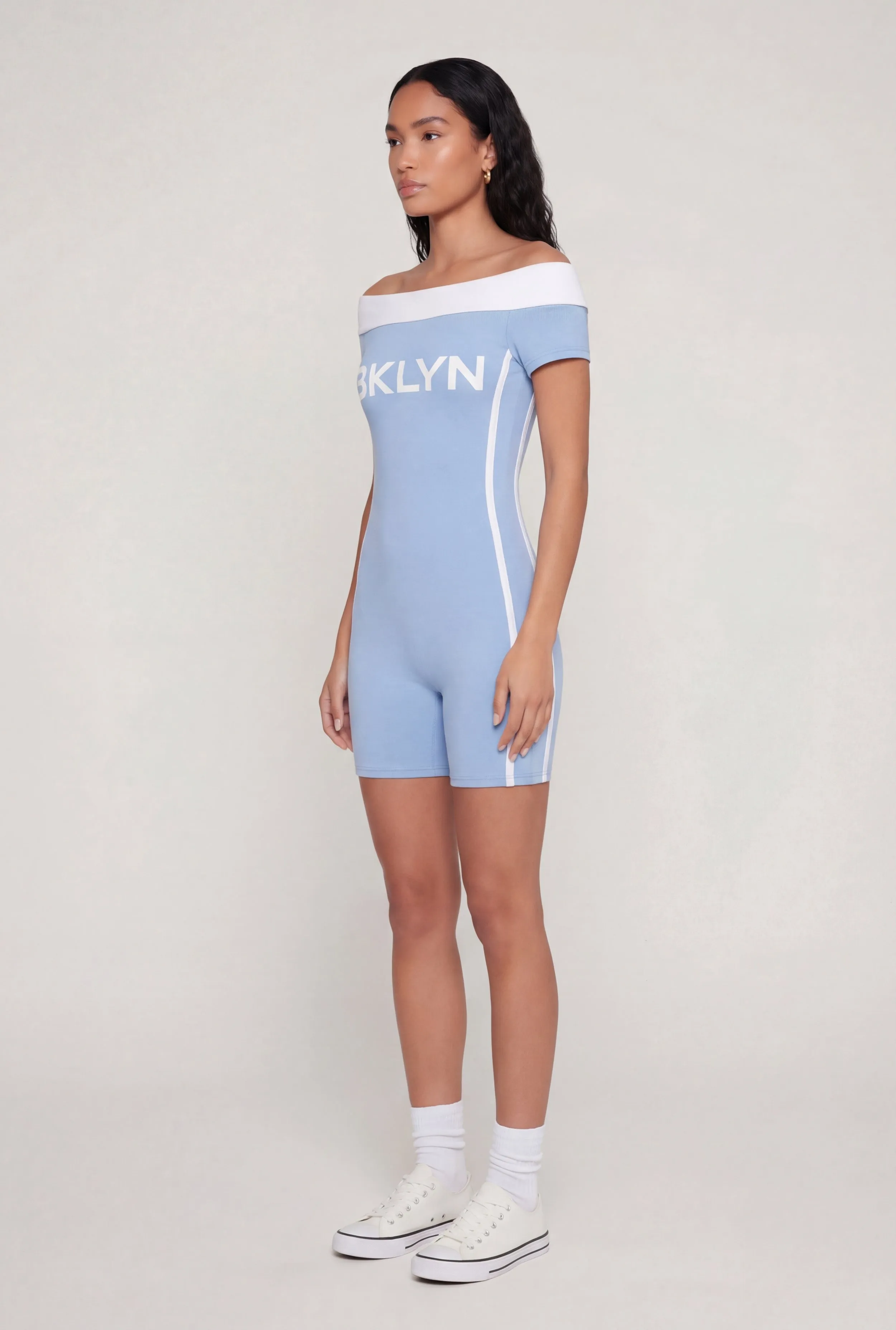 Off The Shoulder BKLYN Graphic Romper sold by Rainbow product image thumbnail 2