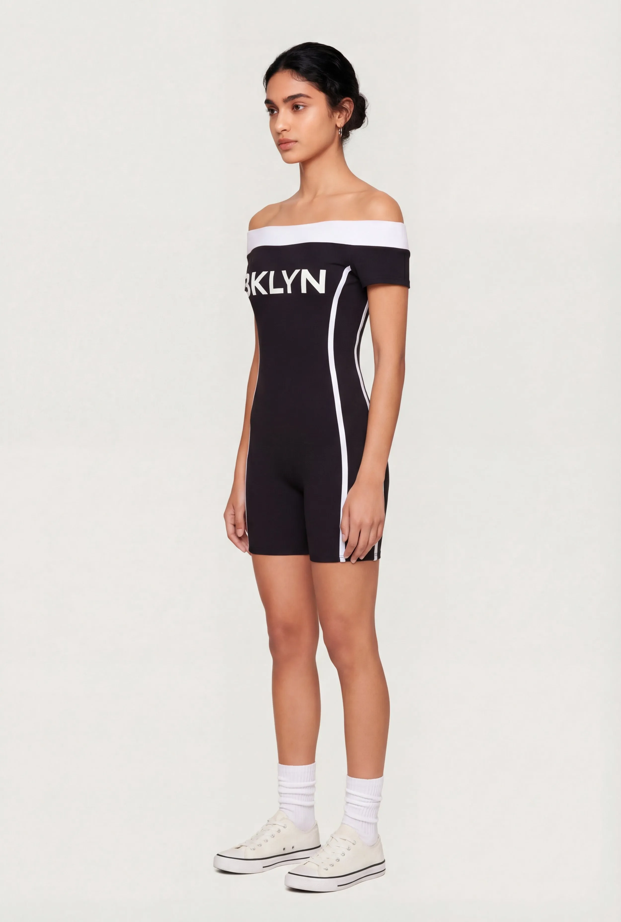 Off The Shoulder BKLYN Graphic Romper sold by Rainbow product image thumbnail 2