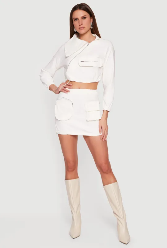 Toggle Drawstring Hem Cargo Pocket Skirt sold by Rainbow