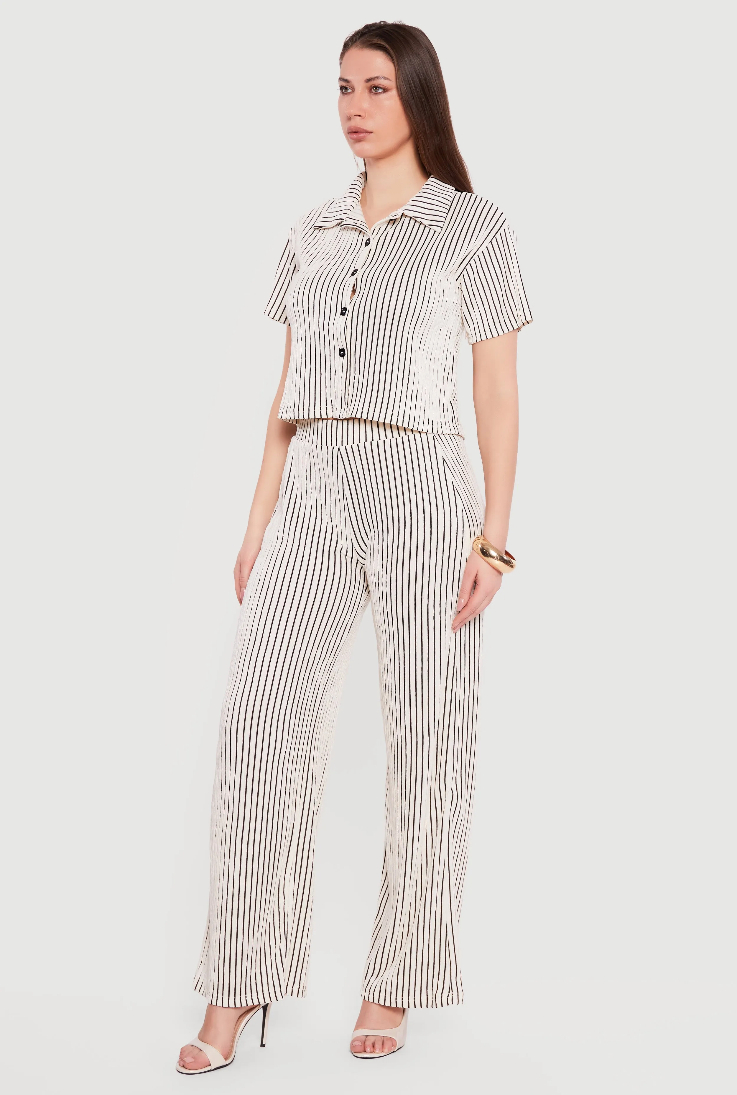 Plisse Striped Wide Leg Pants sold by Rainbow product image thumbnail 2