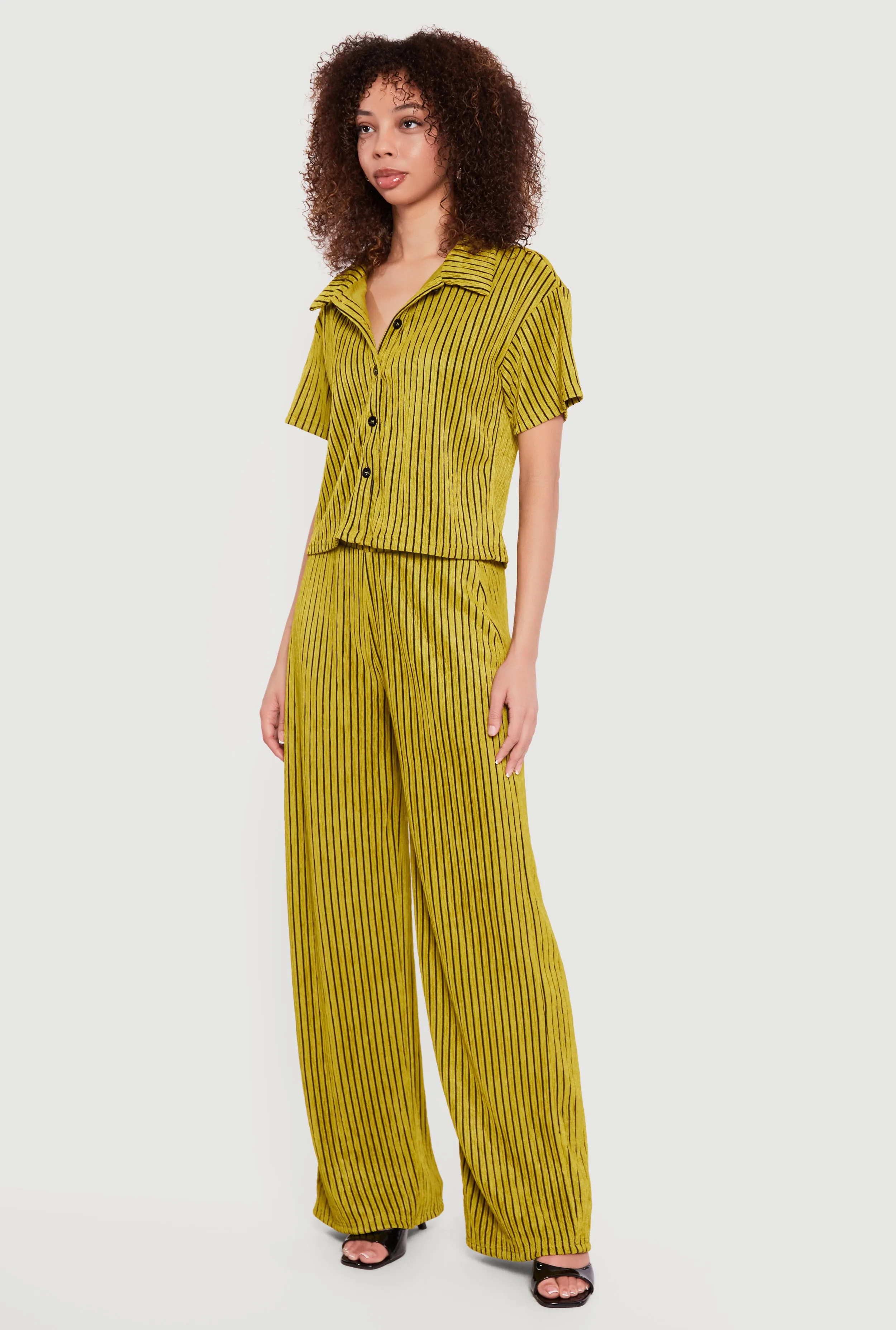 Plisse Striped Wide Leg Pants sold by Rainbow product image thumbnail 2