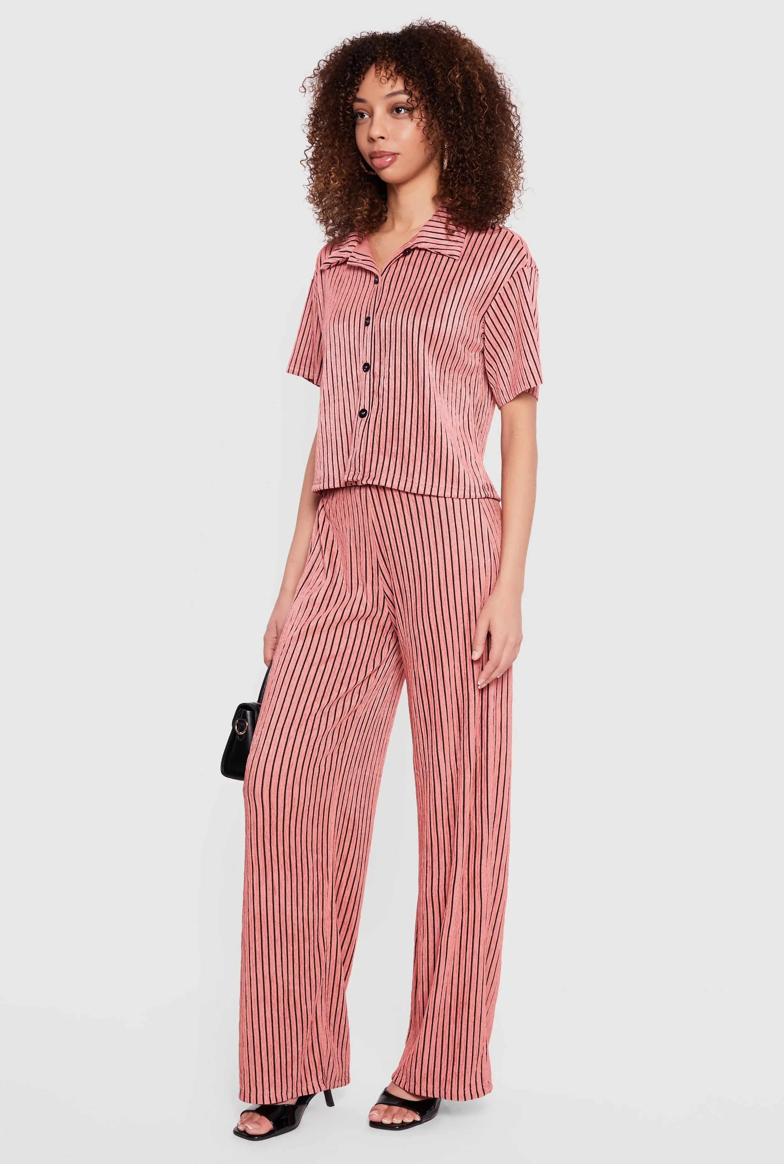 Plisse Striped Wide Leg Pants sold by Rainbow product image thumbnail 2