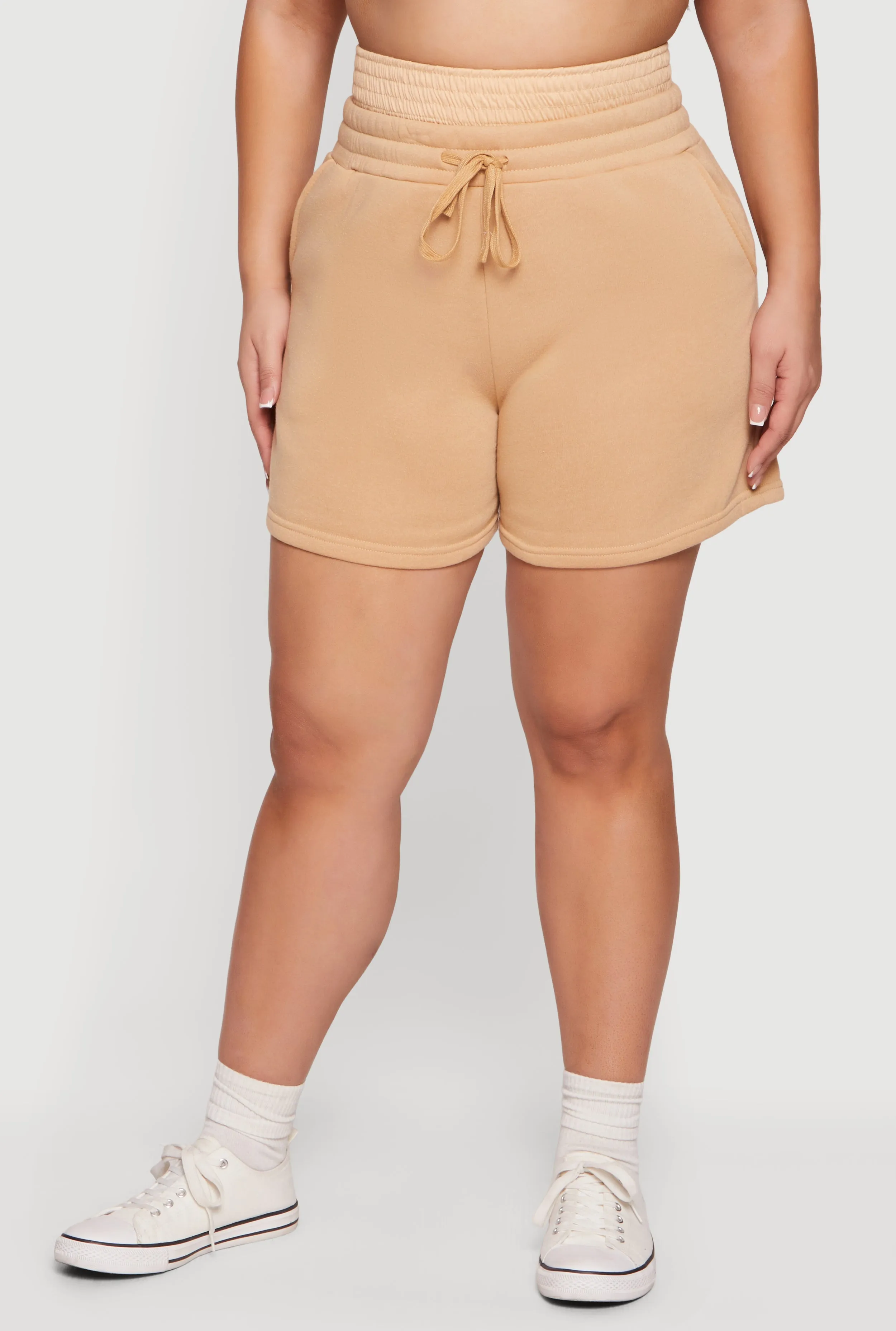 Plus Size Double Waisted Drawstring Sweatshorts sold by Rainbow product image thumbnail 3