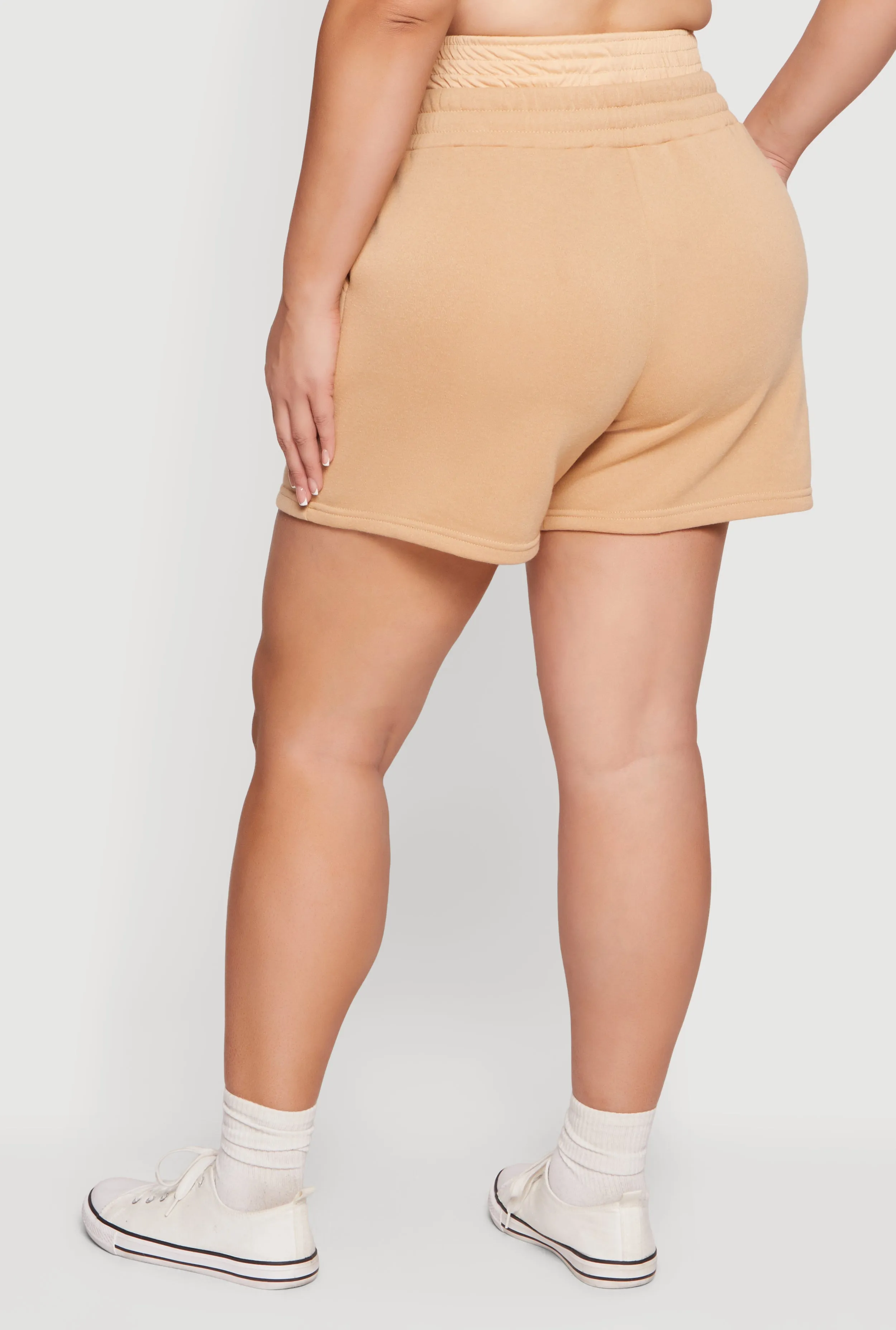 Plus Size Double Waisted Drawstring Sweatshorts sold by Rainbow product image thumbnail 5