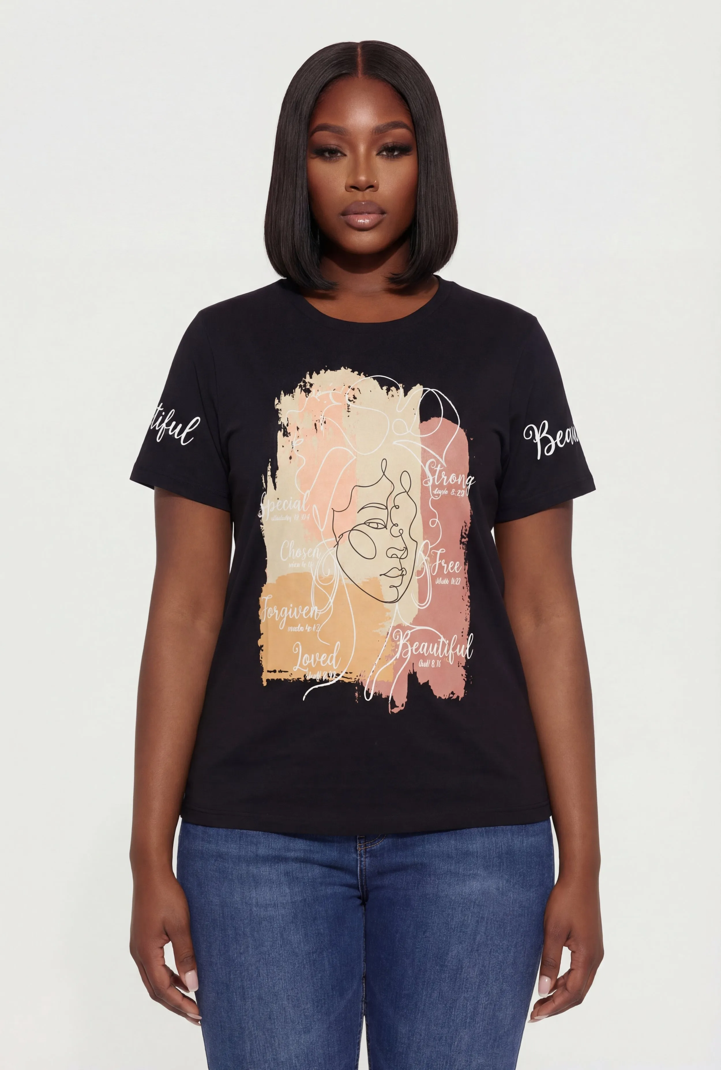 Plus Size Face Contour Graphic Tee sold by Rainbow product image thumbnail 2