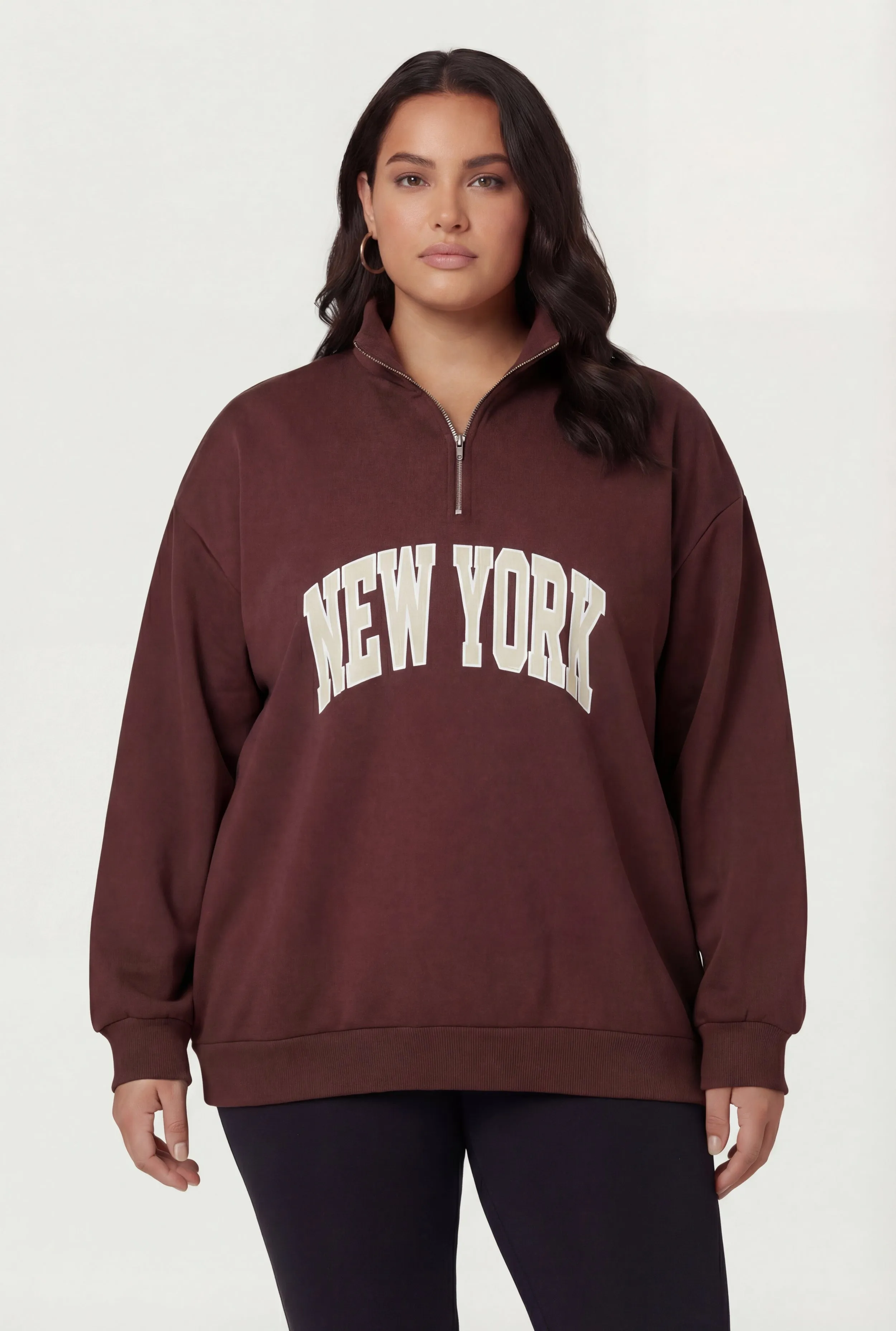 Plus Size New York Quarter Zip Sweatshirt sold by Rainbow product image thumbnail 2