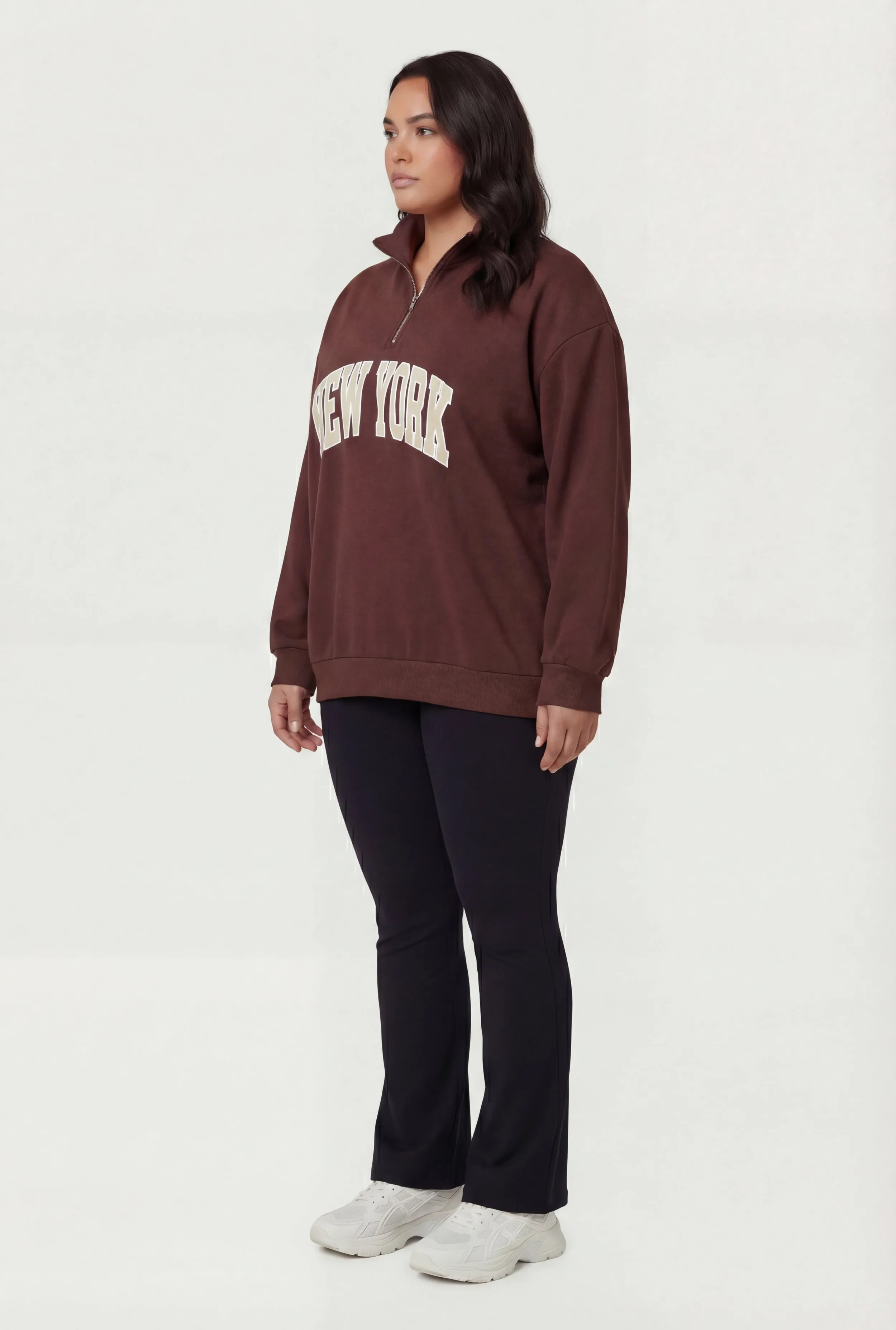 Plus Size New York Quarter Zip Sweatshirt sold by Rainbow product image thumbnail 3