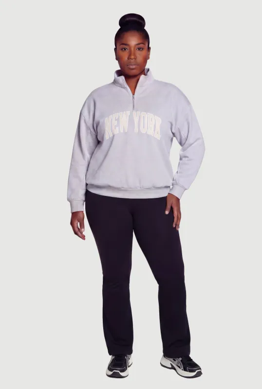 Plus Size New York Quarter Zip Sweatshirt sold by Rainbow
