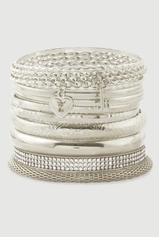 Assorted Rhinestone Bangles Set of 13 sold by Rainbow