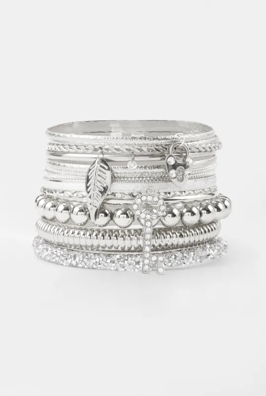 Assorted Cubic Zirconia Bangles Set of 13 sold by Rainbow