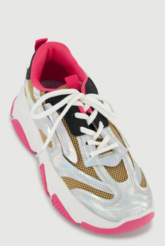 Lace Up Chunky Sneakers sold by Rainbow