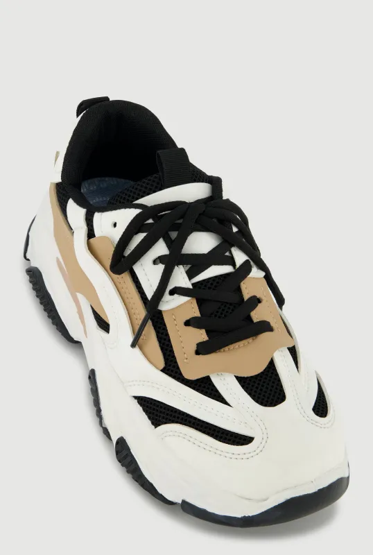 Lace Up Chunky Sneakers sold by Rainbow