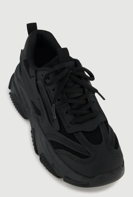 Lace Up Chunky Sneakers sold by Rainbow