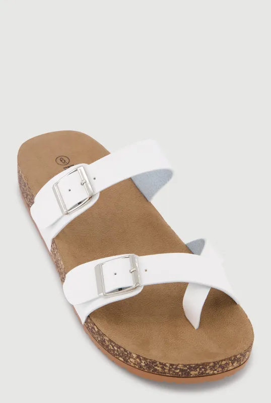 Double Buckle Toe Loop Footbed Sandals sold by Rainbow