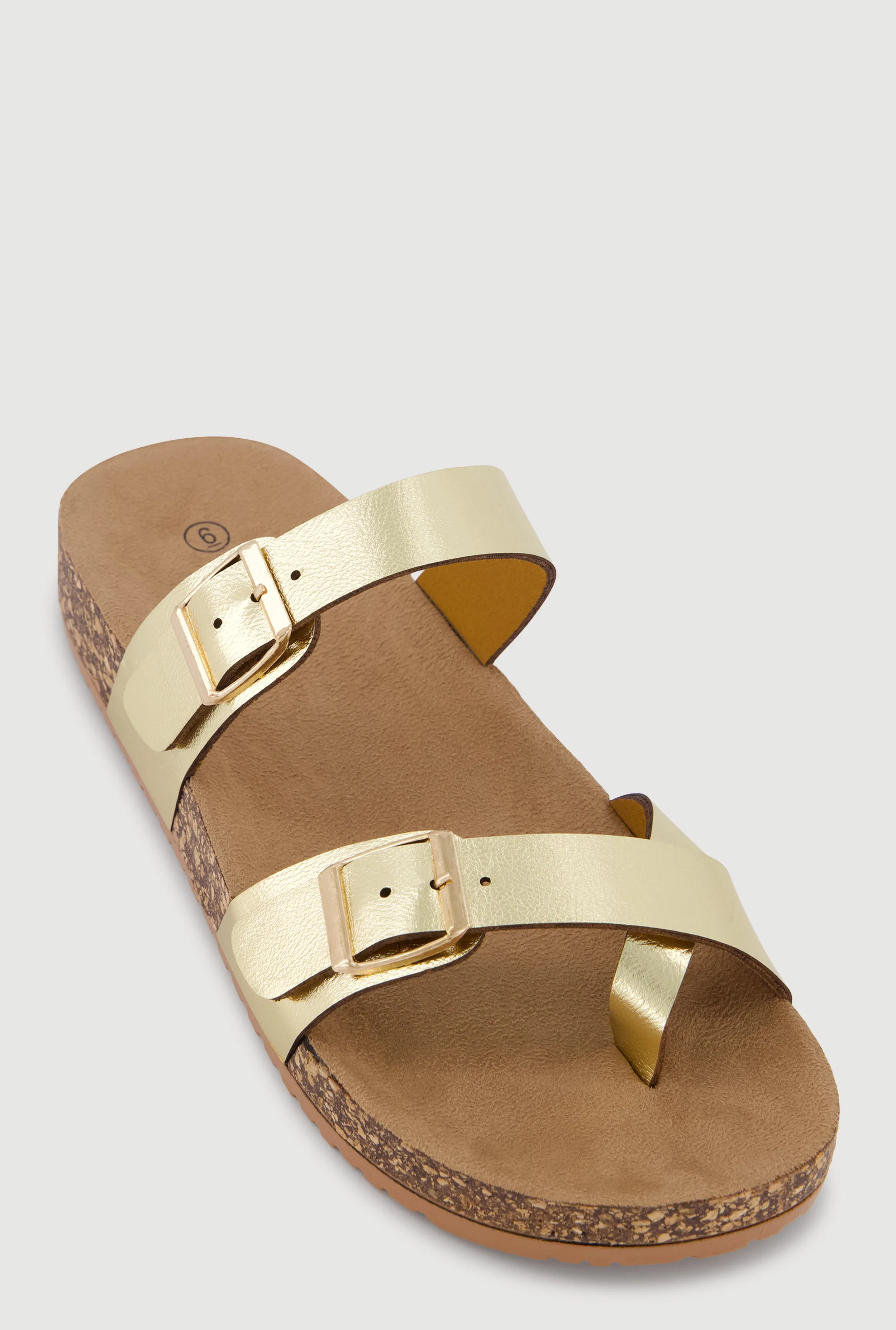 Double Buckle Toe Loop Footbed Sandals sold by Rainbow