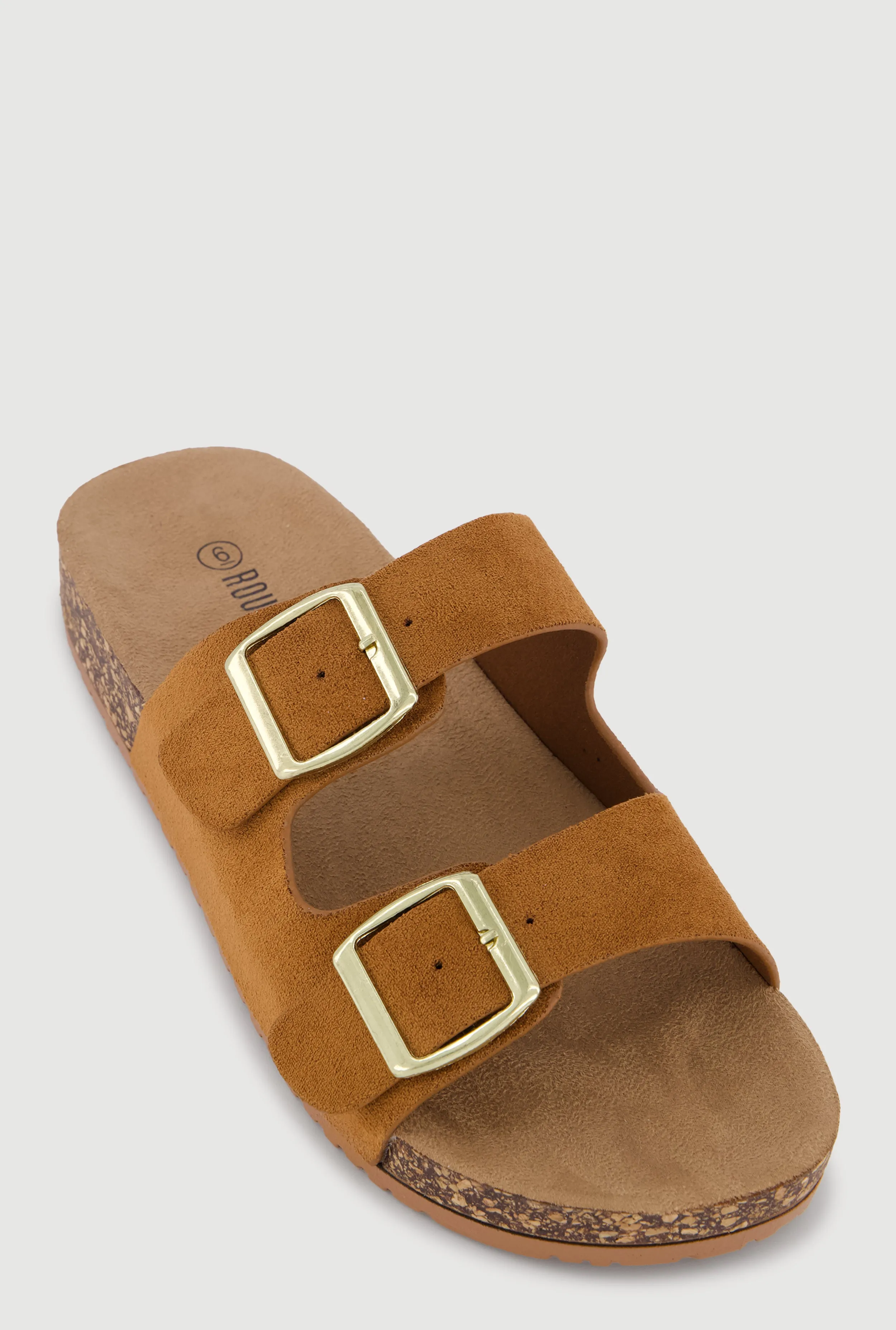 Double Buckle Band Footbed Sandals sold by Rainbow
