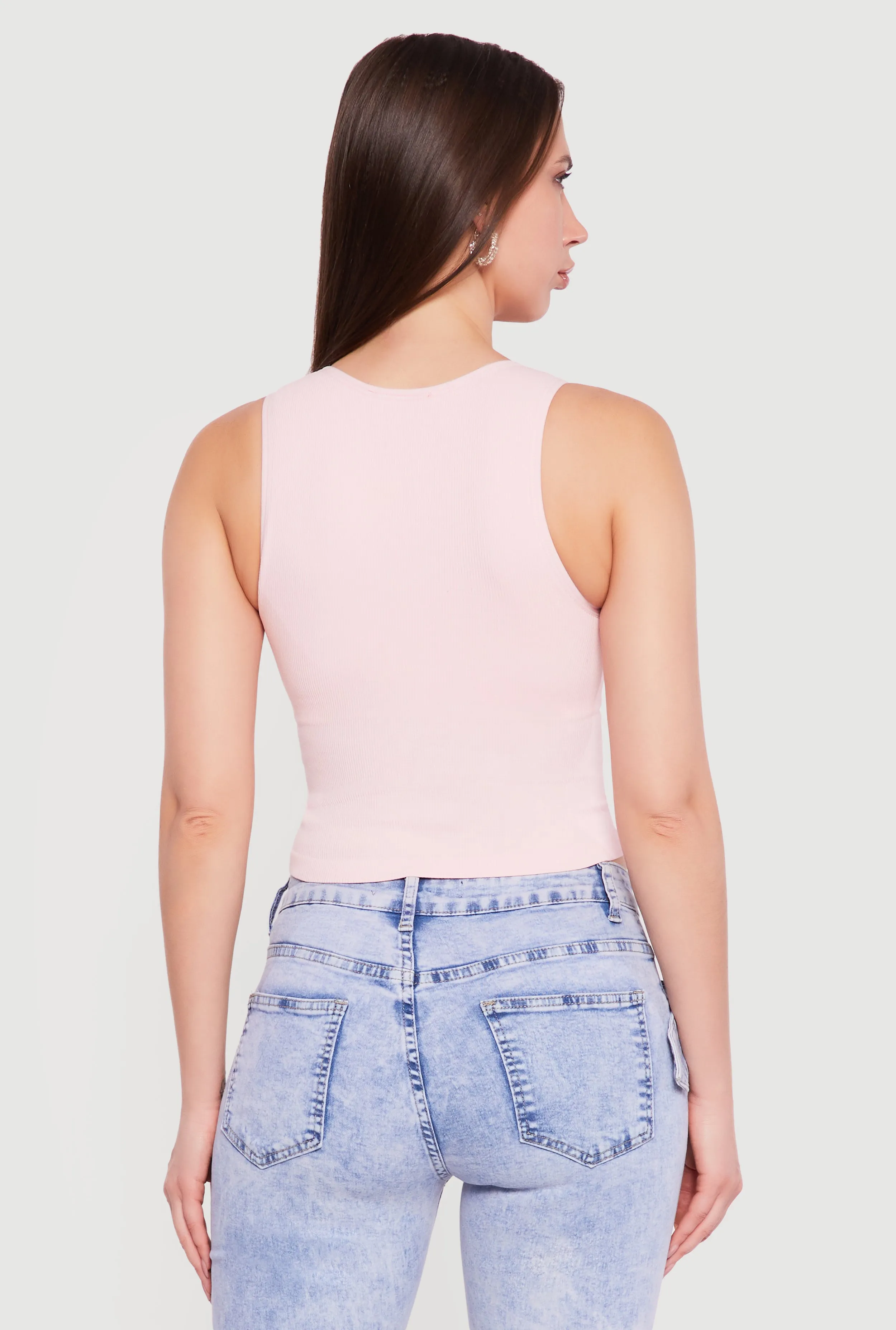Seamless Rib Knit Racerback Crop Top sold by Rainbow product image thumbnail 5