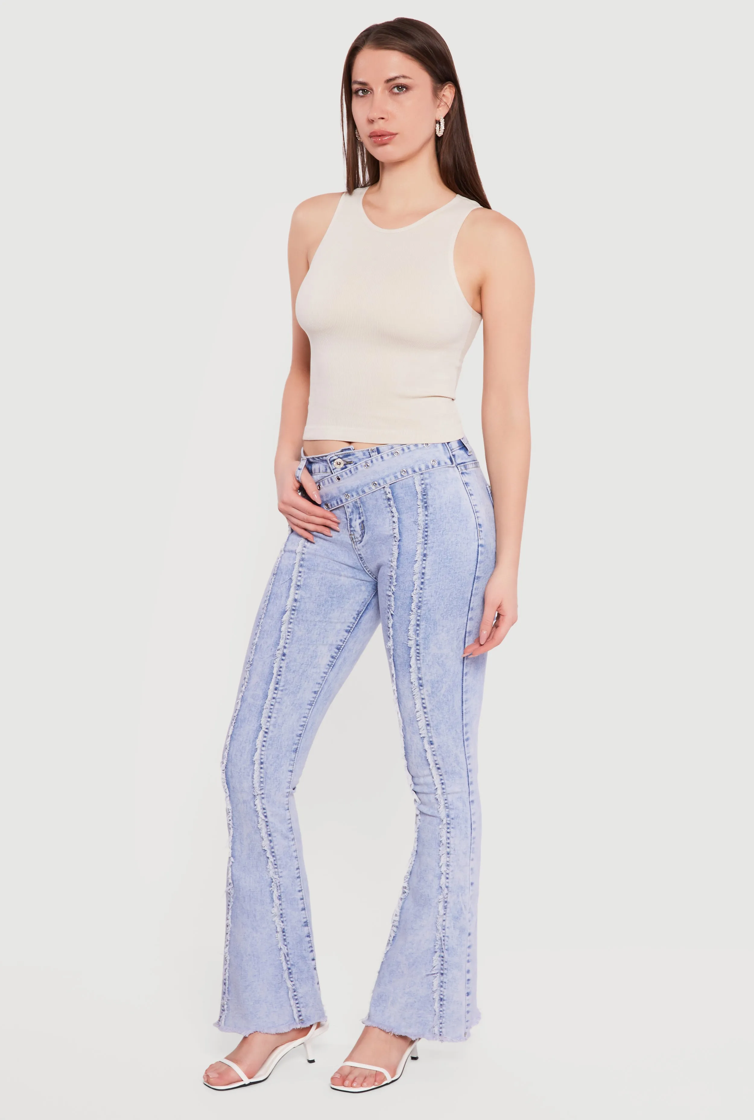 Seamless Rib Knit Racerback Crop Top sold by Rainbow product image thumbnail 3