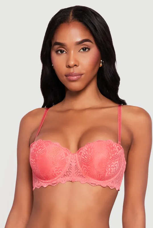 Scalloped Lace Convertible Balconette Bra sold by Rainbow
