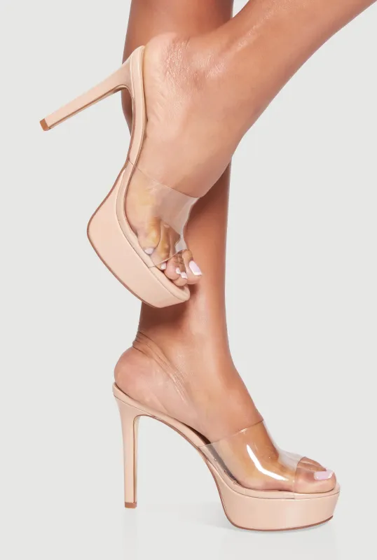 Open Toe Ultra High Heel Mules sold by Rainbow