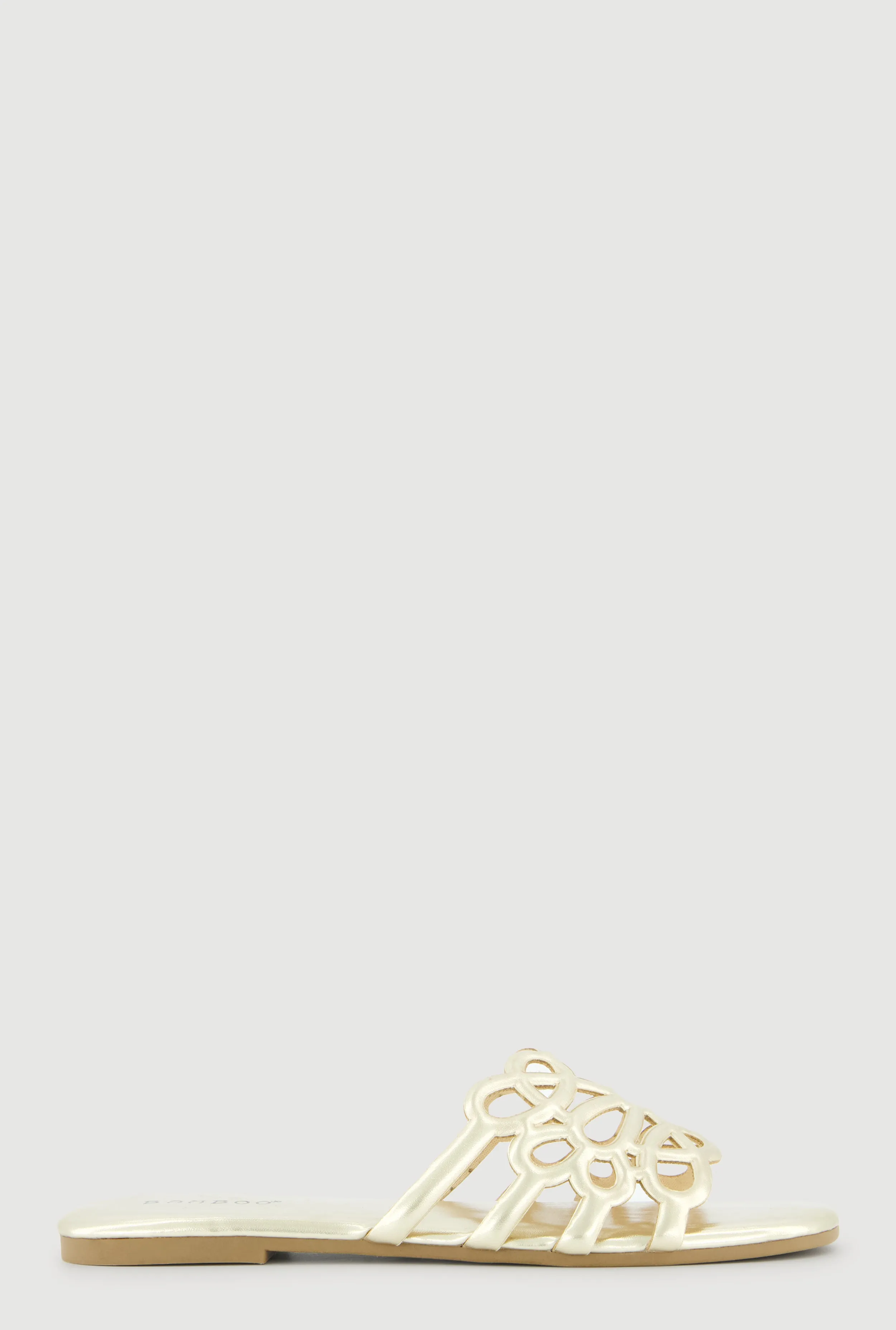 Faux Leather Geometric Band Detail Slide Sandals sold by Rainbow product image thumbnail 2